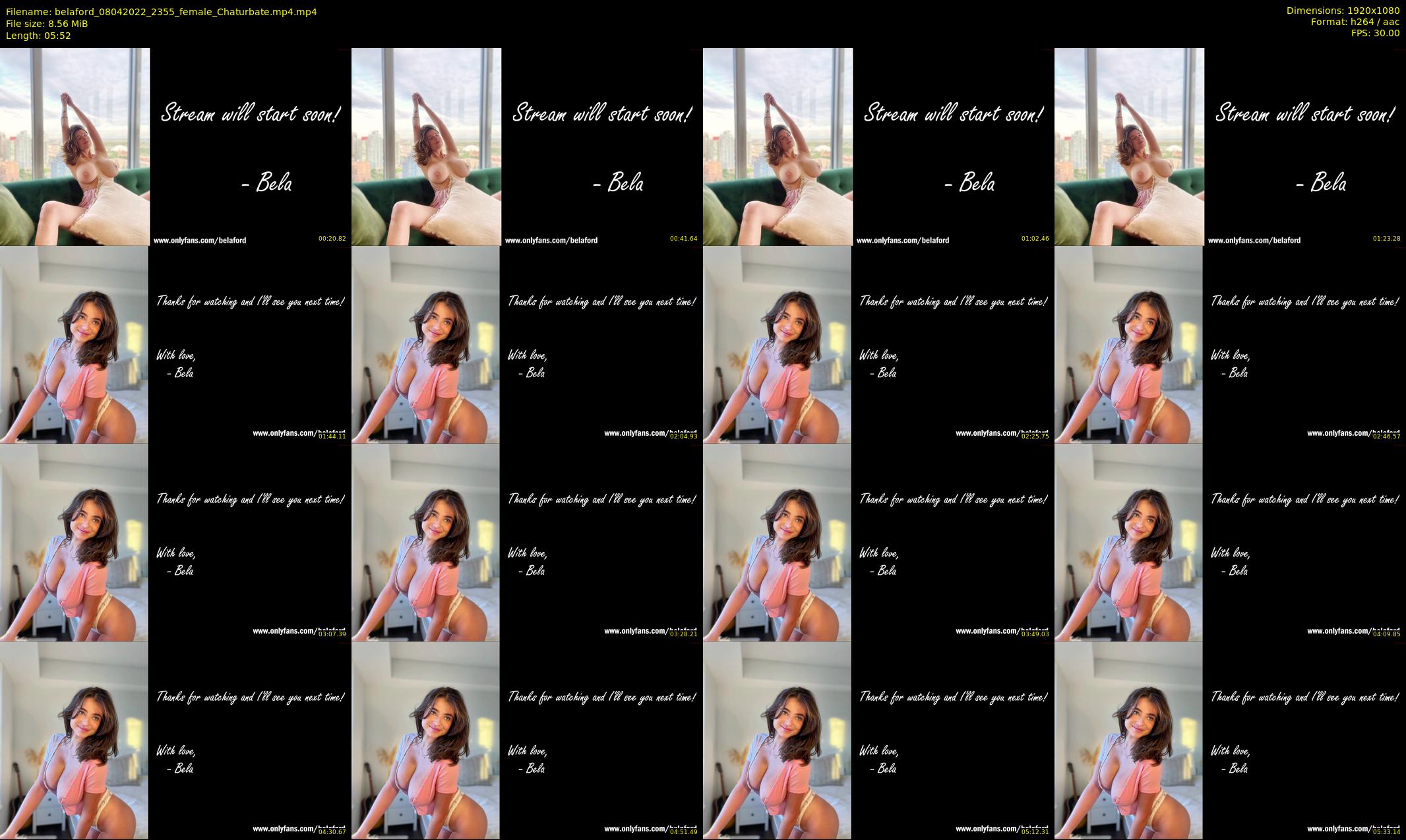 belaford — 6 minute Chaturbate female cam show recording, 1080p, Apr 8, 2022