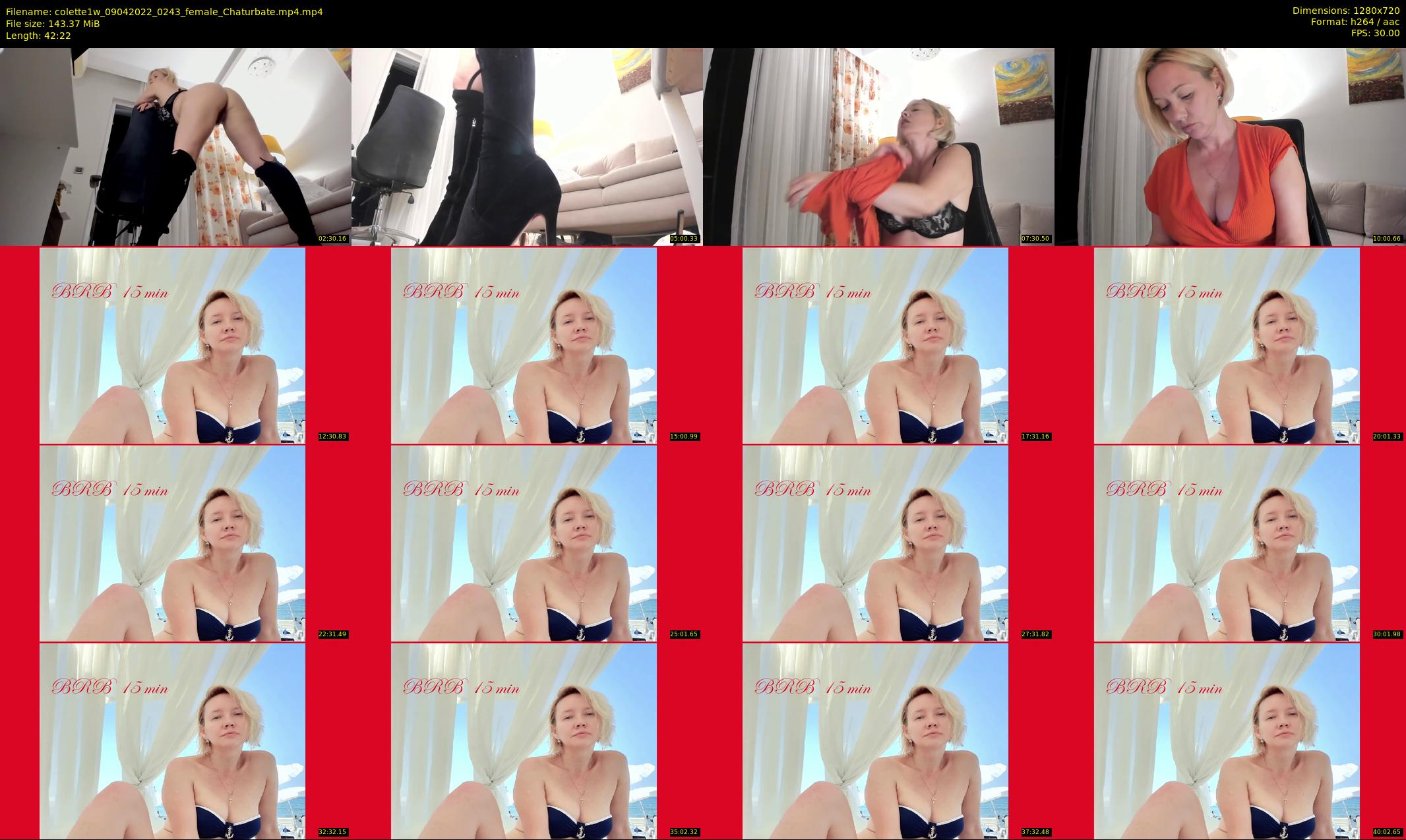 colette1w — 43 minute Chaturbate female cam show recording, 720p, Apr 9, 2022
