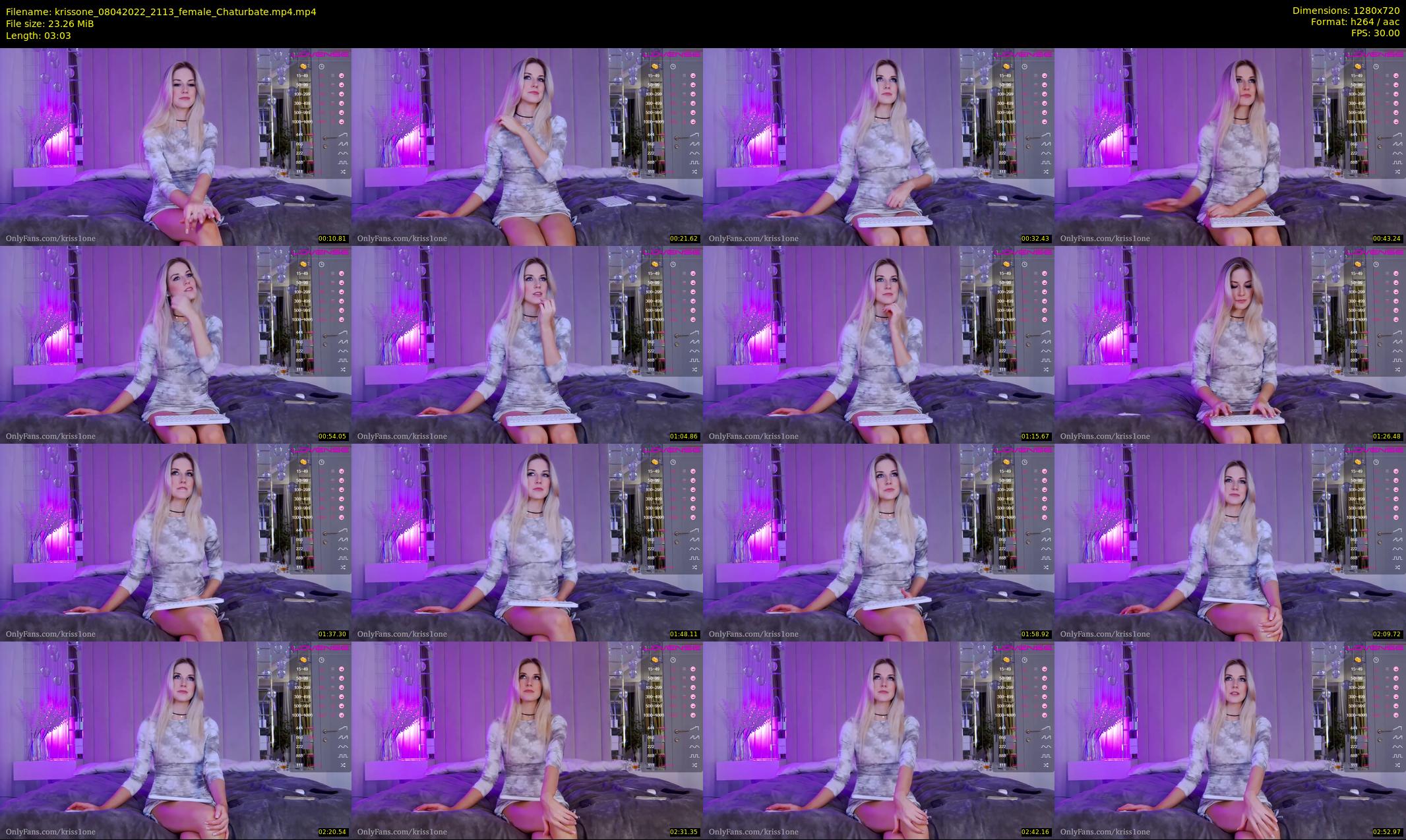 krissone — 4 minute Chaturbate female cam show recording, 720p, Apr 8, 2022