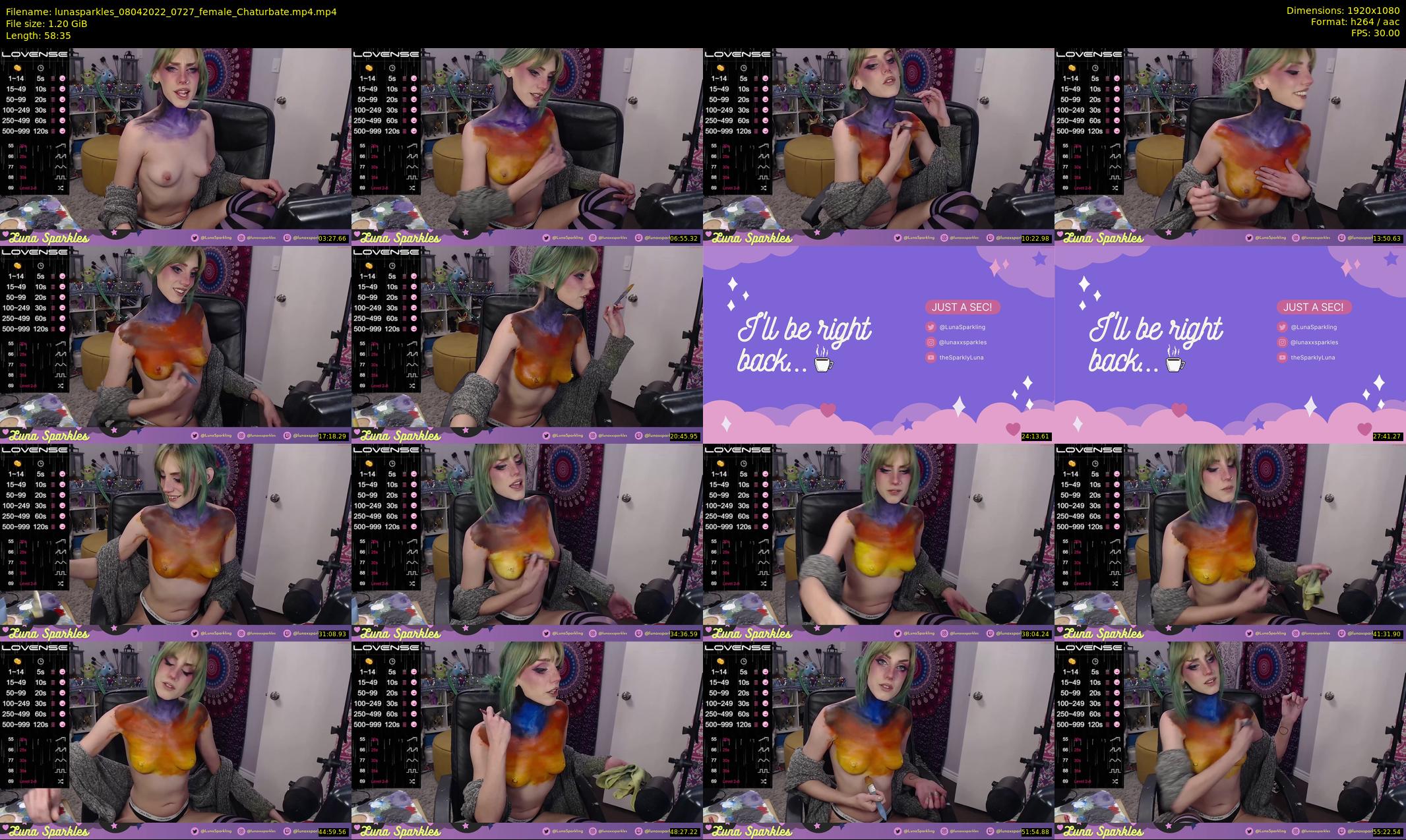 lunasparkles — 59 minute Chaturbate female cam show recording, 1080p, Apr 8, 2022
