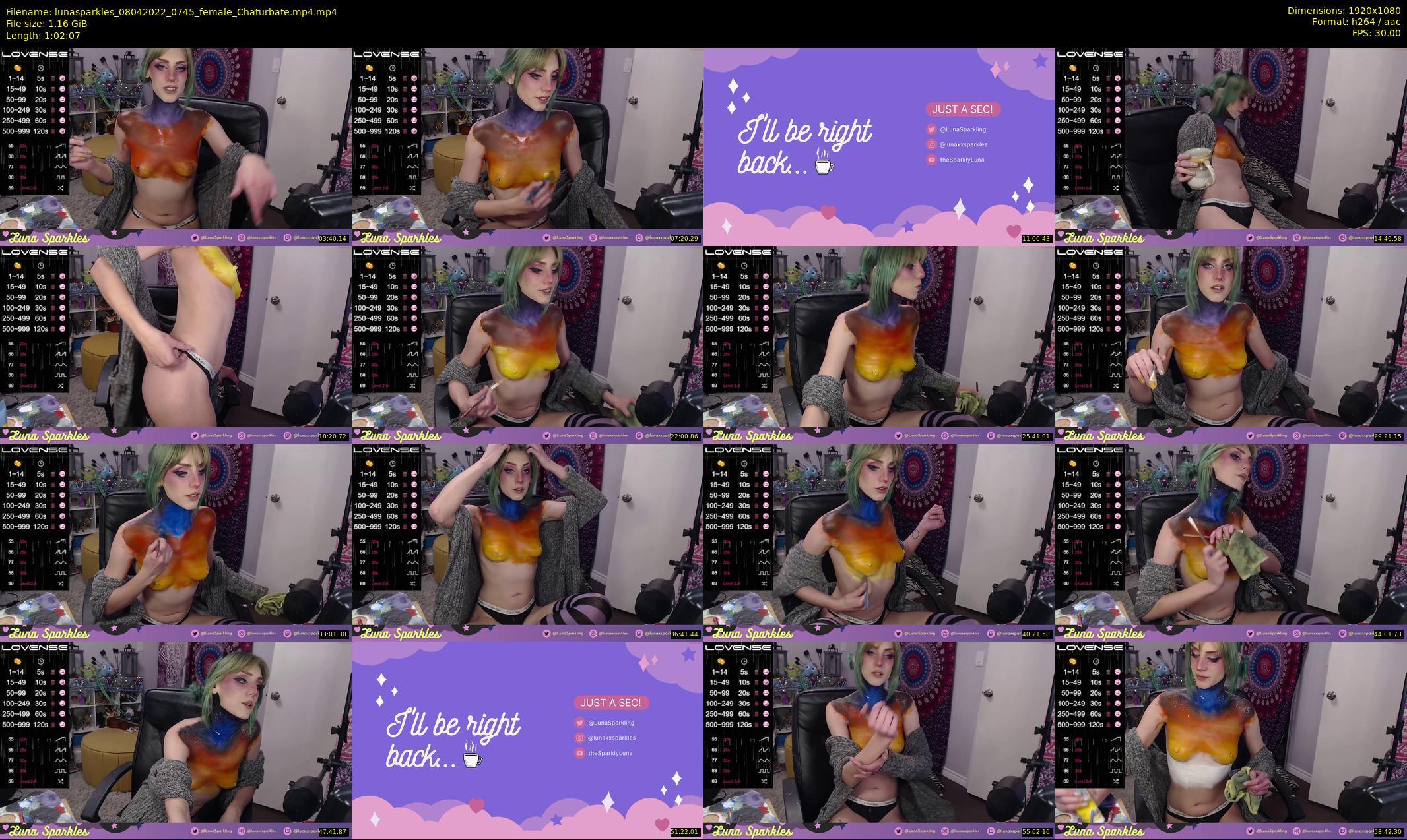 lunasparkles — 63 minute Chaturbate female cam show recording, 1080p, Apr 8, 2022