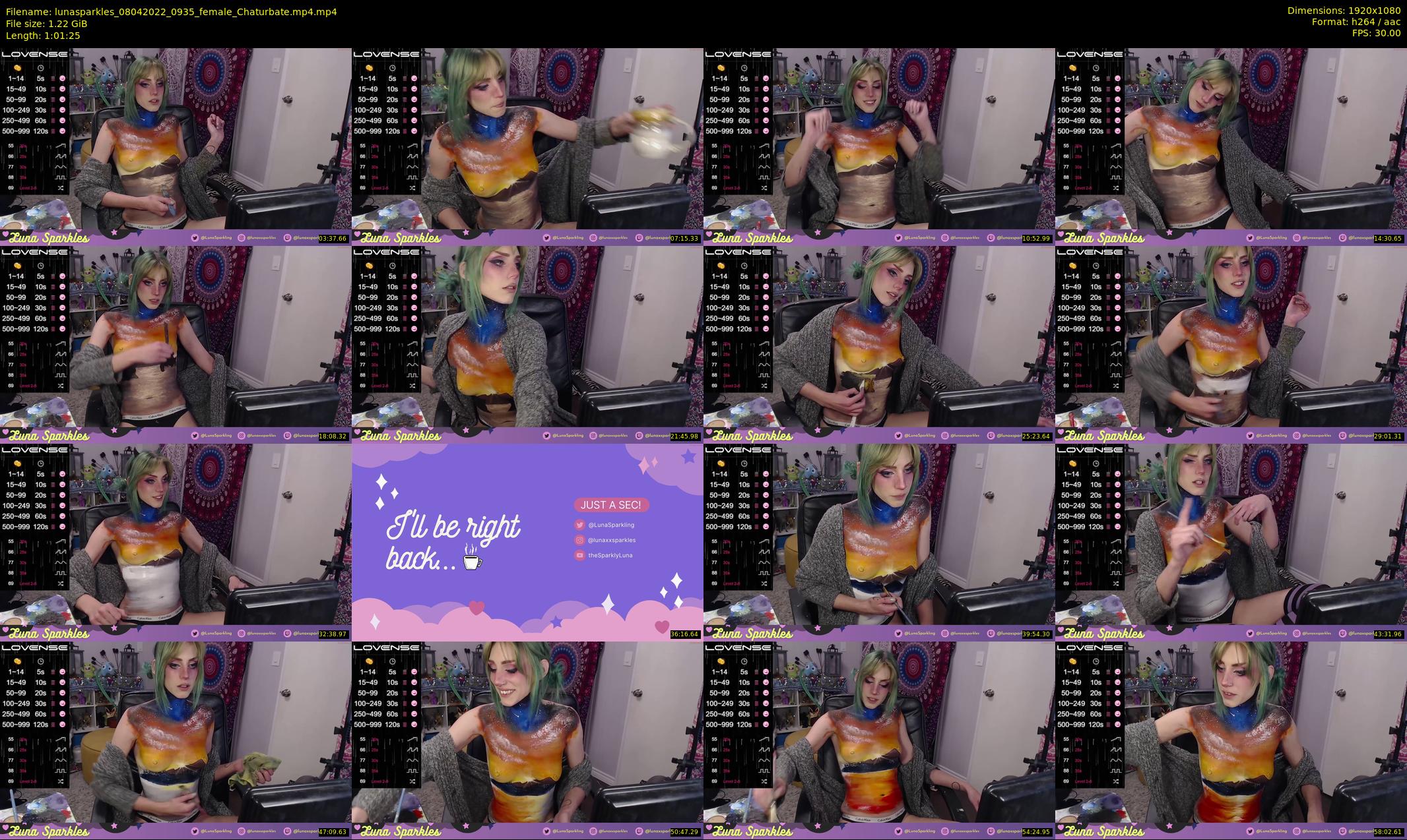 lunasparkles — 62 minute Chaturbate female cam show recording, 1080p, Apr 8, 2022