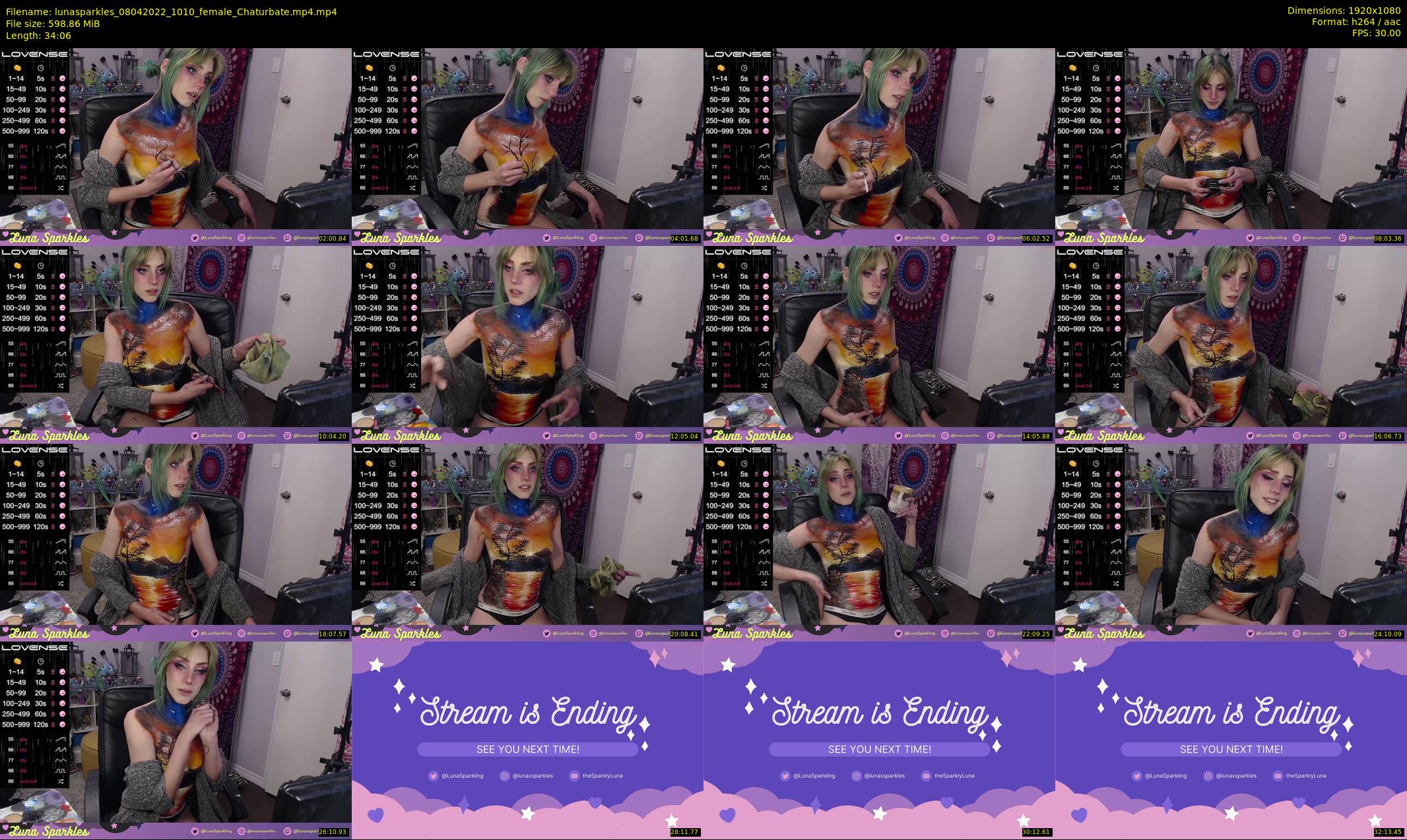 lunasparkles — 35 minute Chaturbate female cam show recording, 1080p, Apr 8, 2022