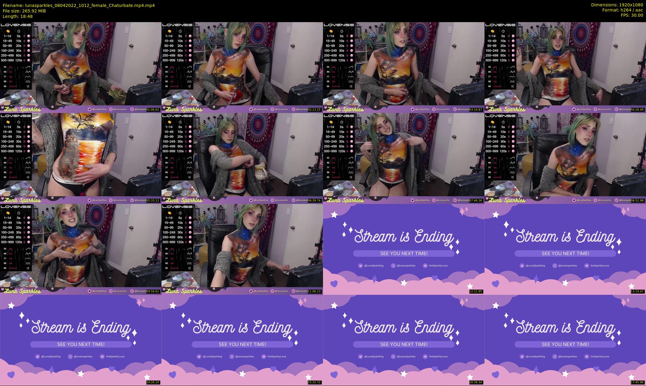 lunasparkles — 19 minute Chaturbate female cam show recording, 1080p, Apr 8, 2022