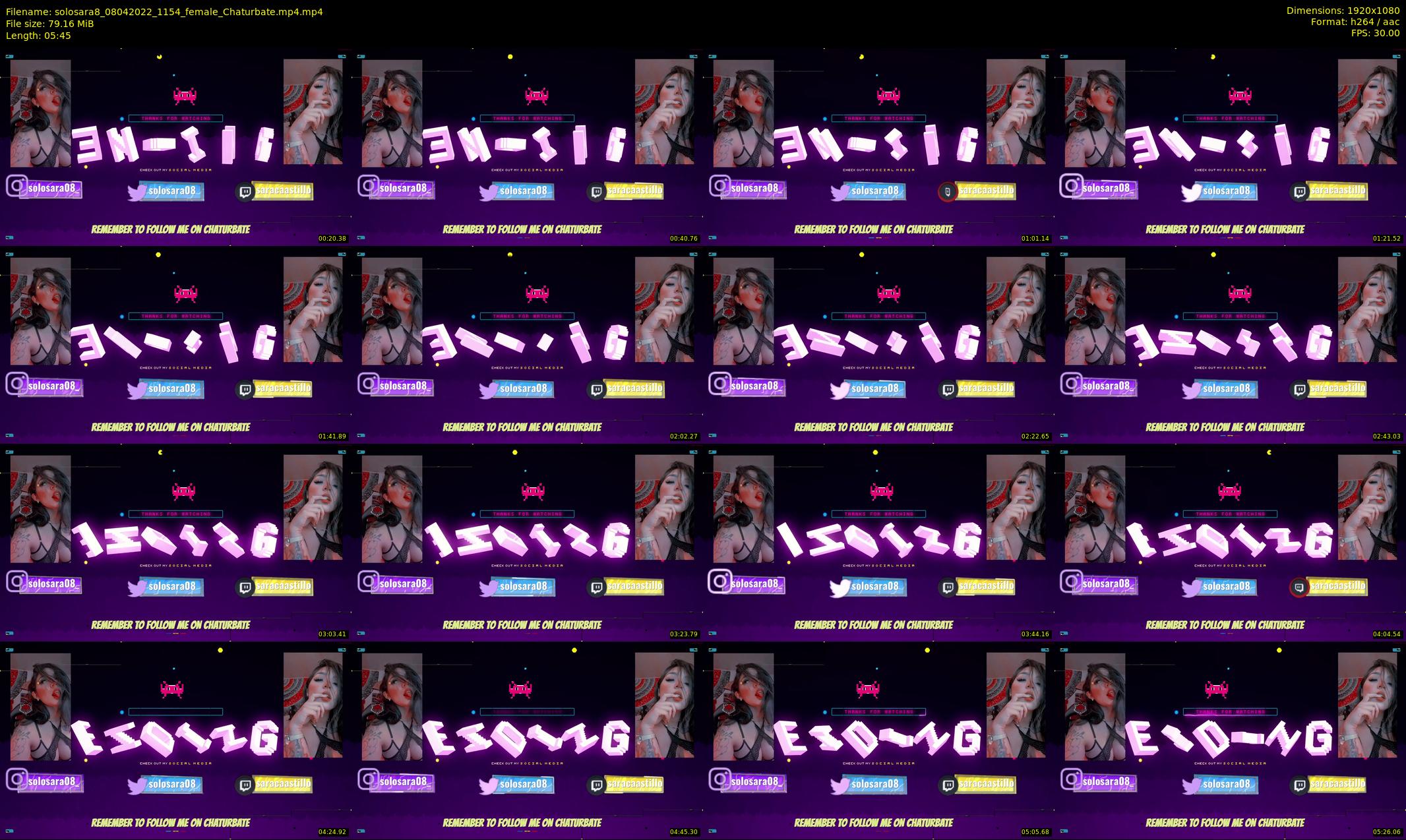 solosara8 — 6 minute Chaturbate female cam show recording, 1080p, Apr 8, 2022