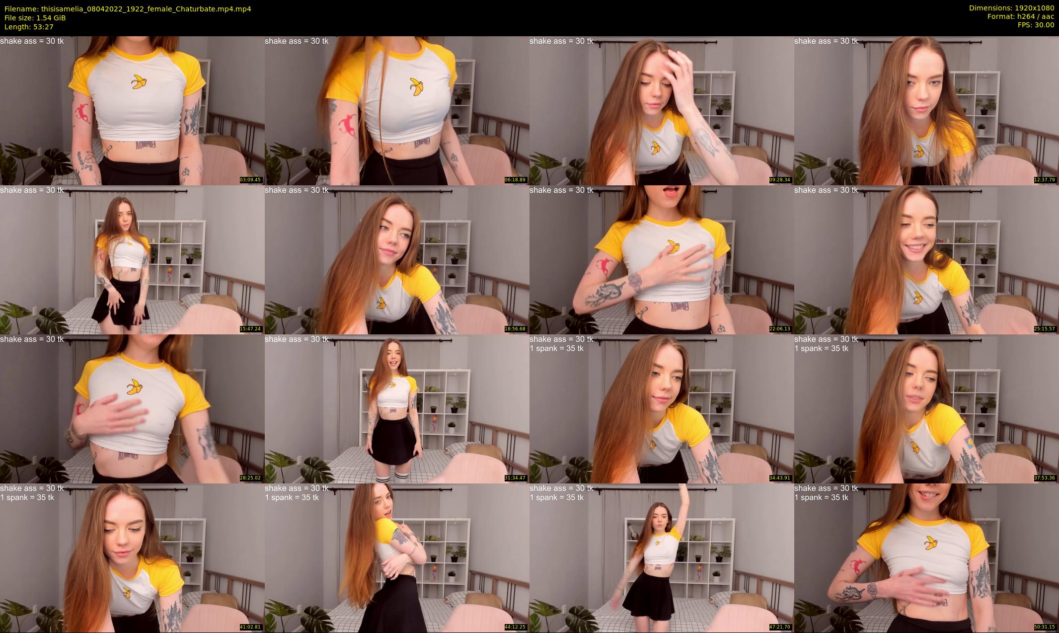 thisisamelia — 54 minute Chaturbate female cam show recording, 1080p, Apr 8, 2022