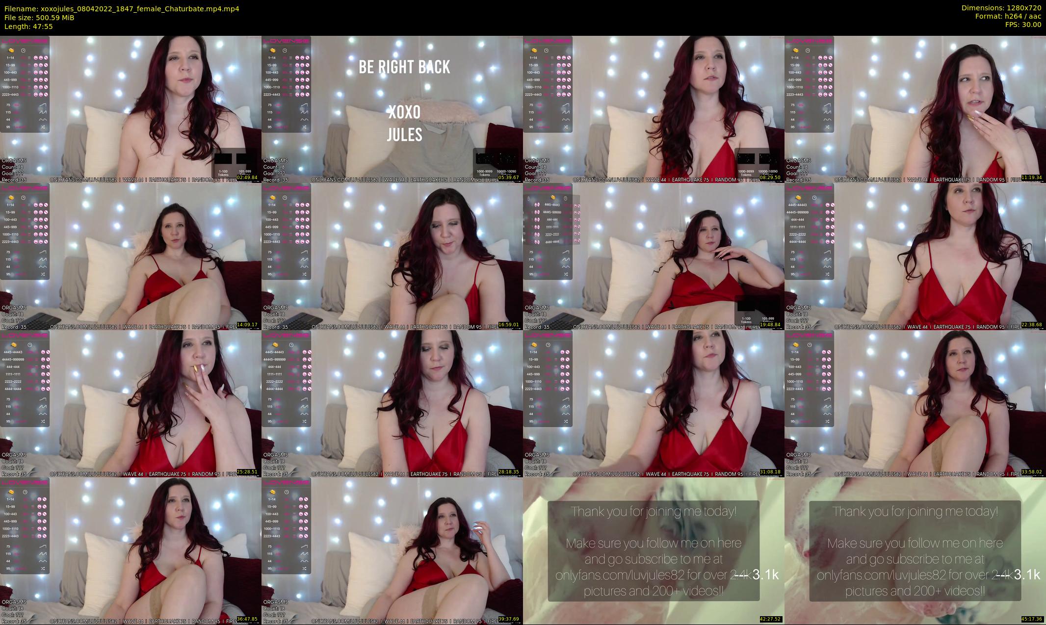 xoxojules — 48 minute Chaturbate female cam show recording, 720p, Apr 8, 2022