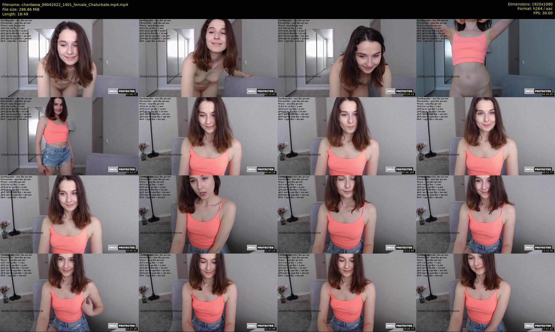 chantwow — 19 minute Chaturbate female cam show recording, 1080p, Apr 9, 2022