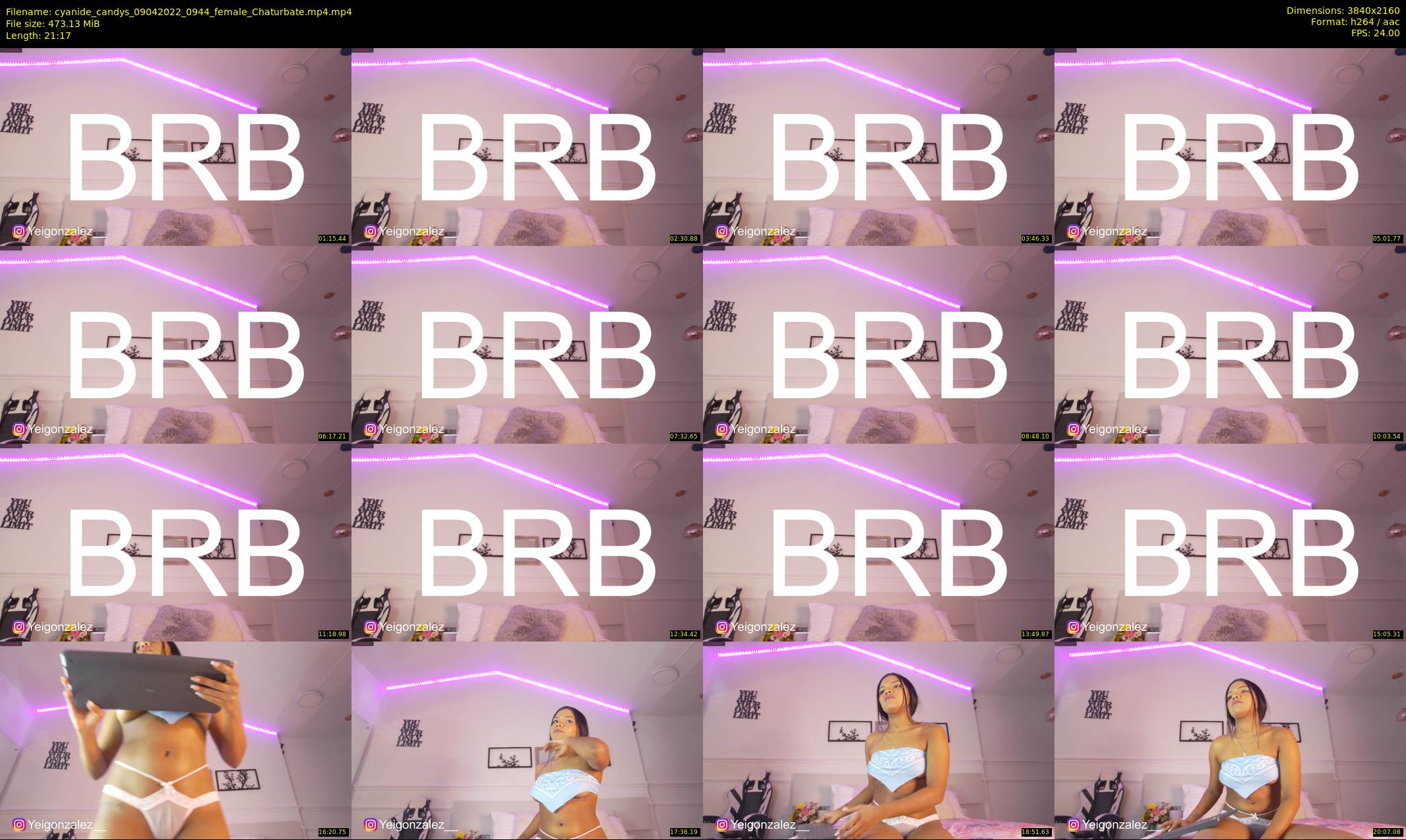 cyanide_candys — 22 minute Chaturbate female cam show recording, 4K, Apr 9, 2022