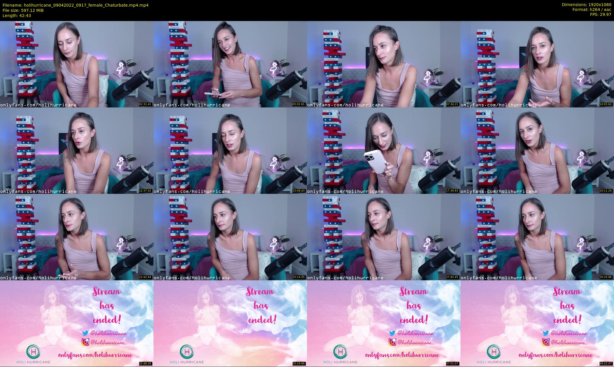 holihurricane — 43 minute Chaturbate female cam show recording, 1080p, Apr 9, 2022