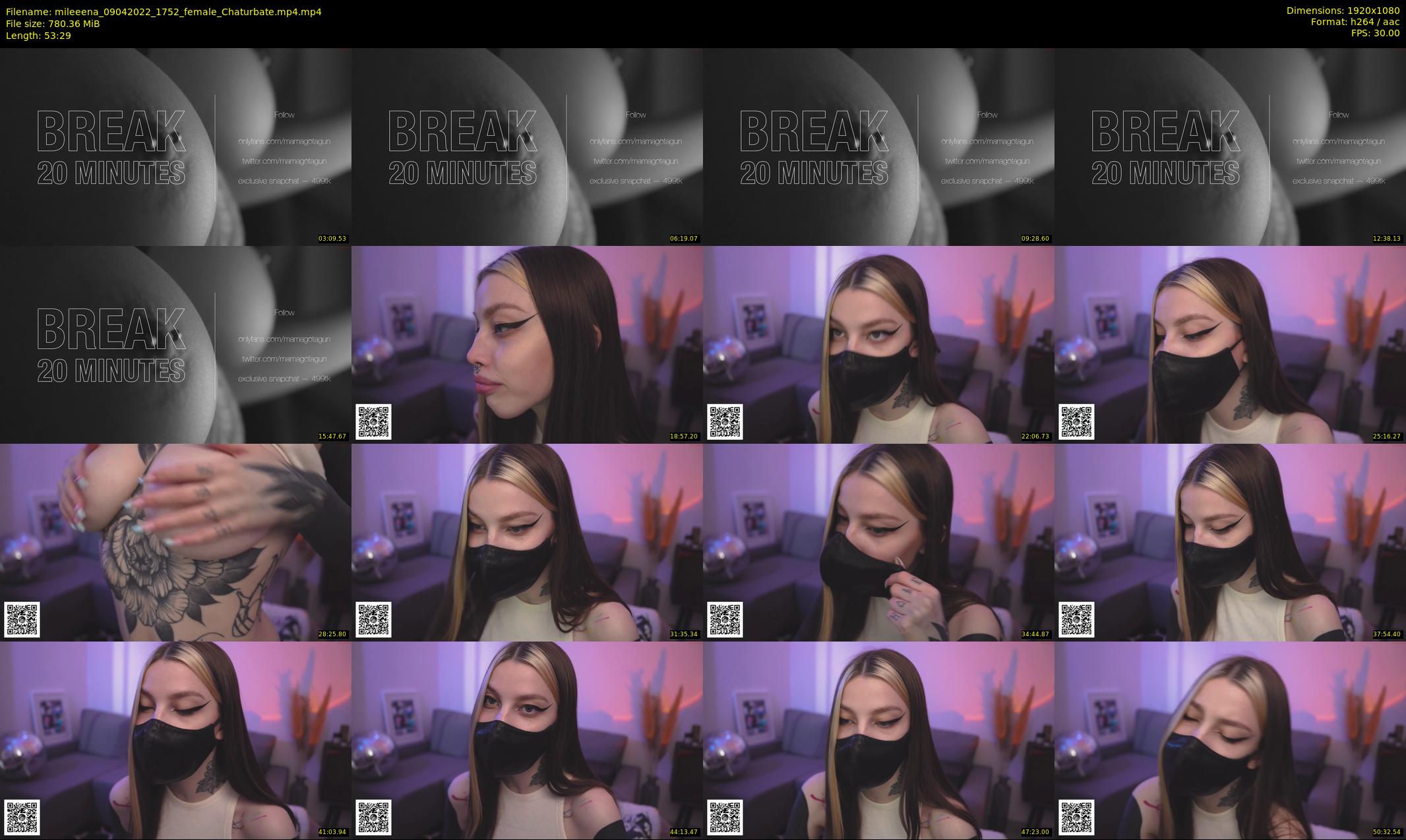 mileeena — 54 minute Chaturbate female cam show recording, 1080p, Apr 9, 2022