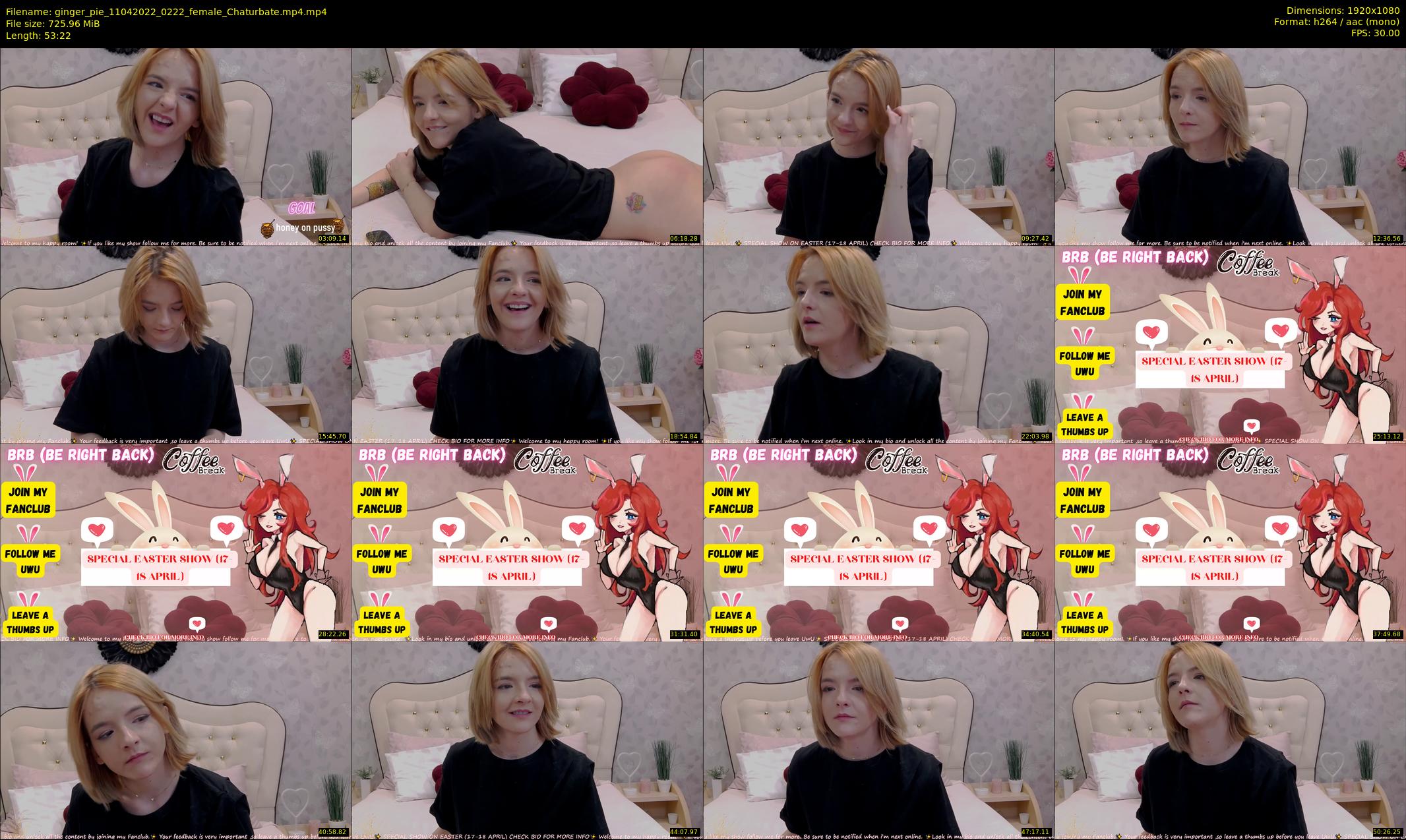ginger_pie — 54 minute Chaturbate female cam show recording, 1080p, Apr 11, 2022