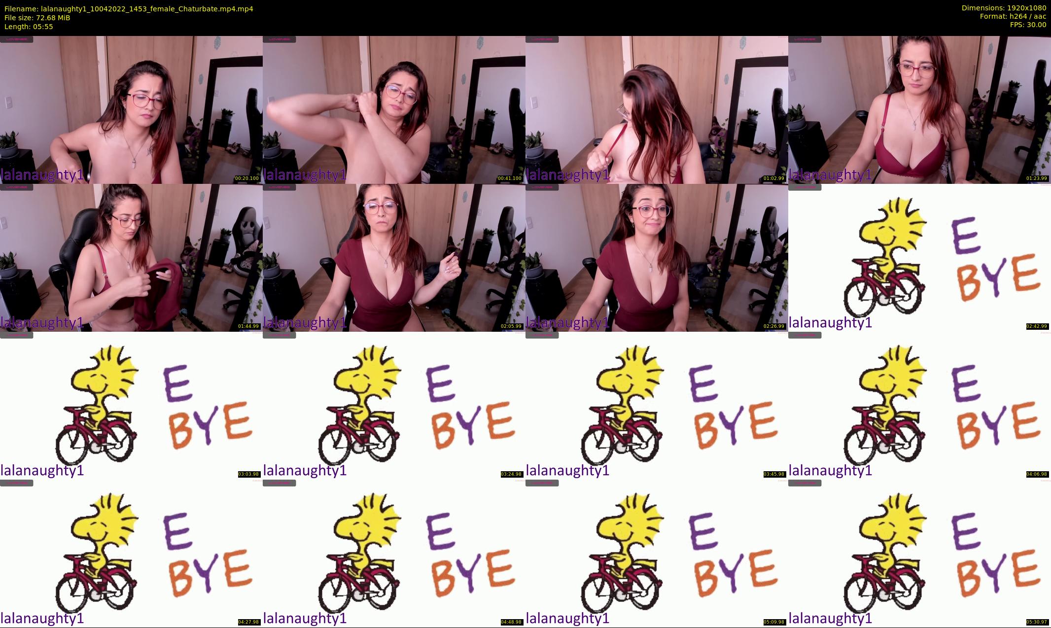 lalanaughty1 — 6 minute Chaturbate female cam show recording, 1080p, Apr 10, 2022