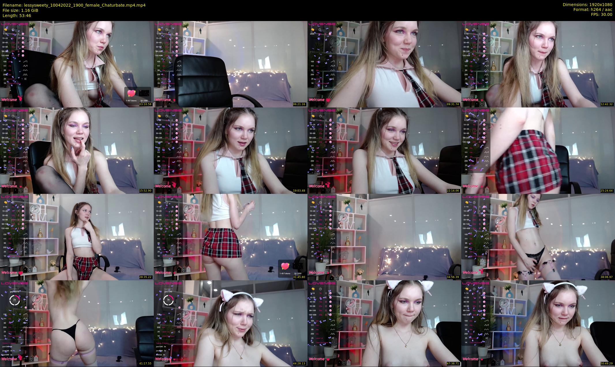 lessysweety — 54 minute Chaturbate female cam show recording, 1080p, Apr 10, 2022