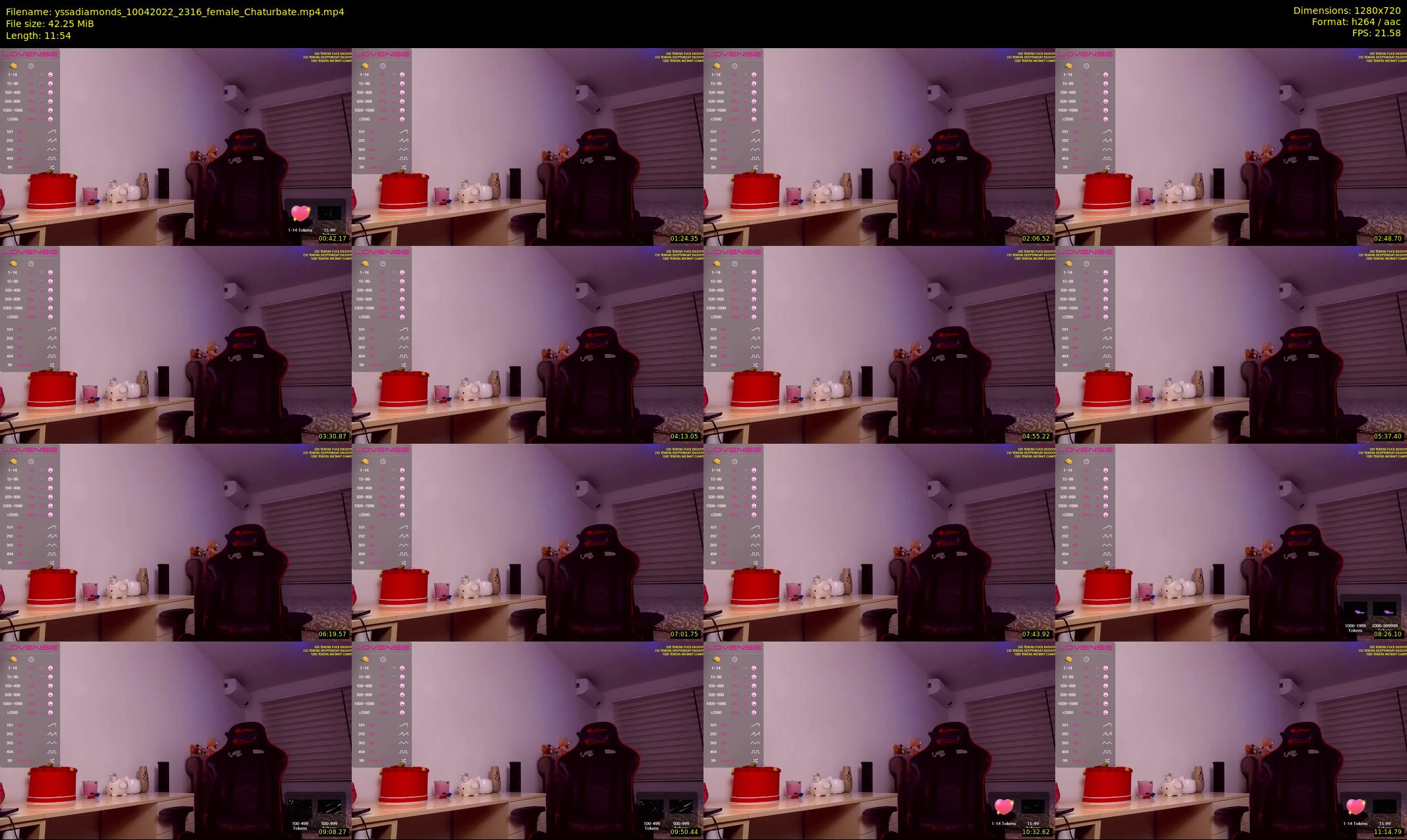 yssadiamonds — 12 minute Chaturbate female cam show recording, 720p, Apr 10, 2022
