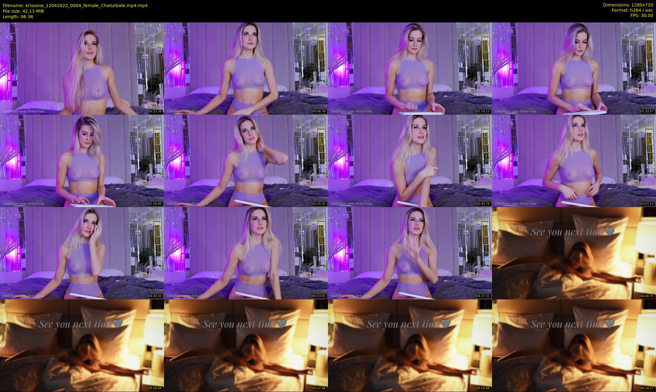 krissone — 7 minute Chaturbate female cam show recording, 720p, Apr 12, 2022