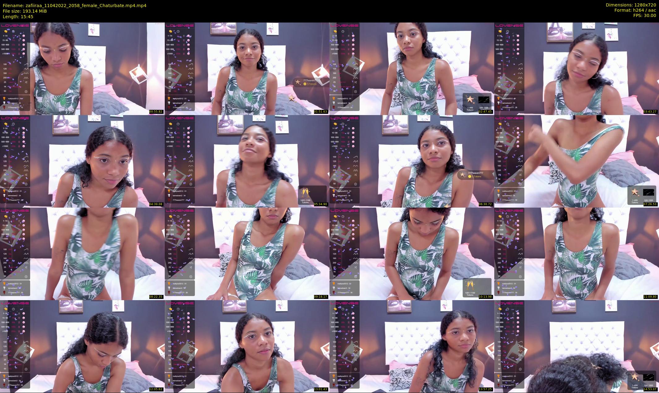 zafiiraa — 16 minute Chaturbate female cam show recording, 720p, Apr 11, 2022