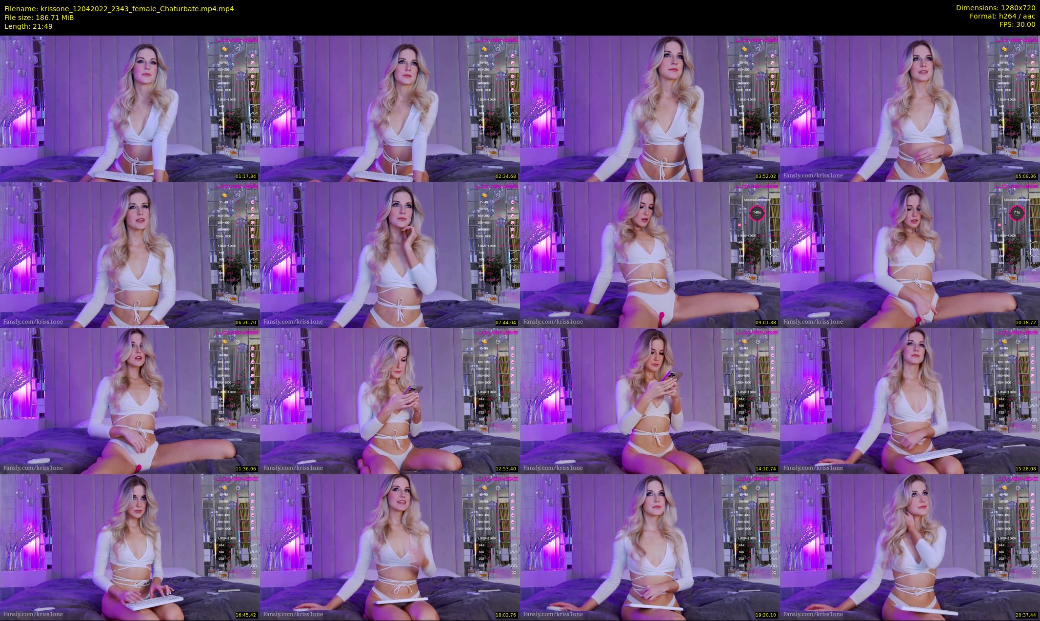 krissone — 22 minute Chaturbate female cam show recording, 720p, Apr 12, 2022