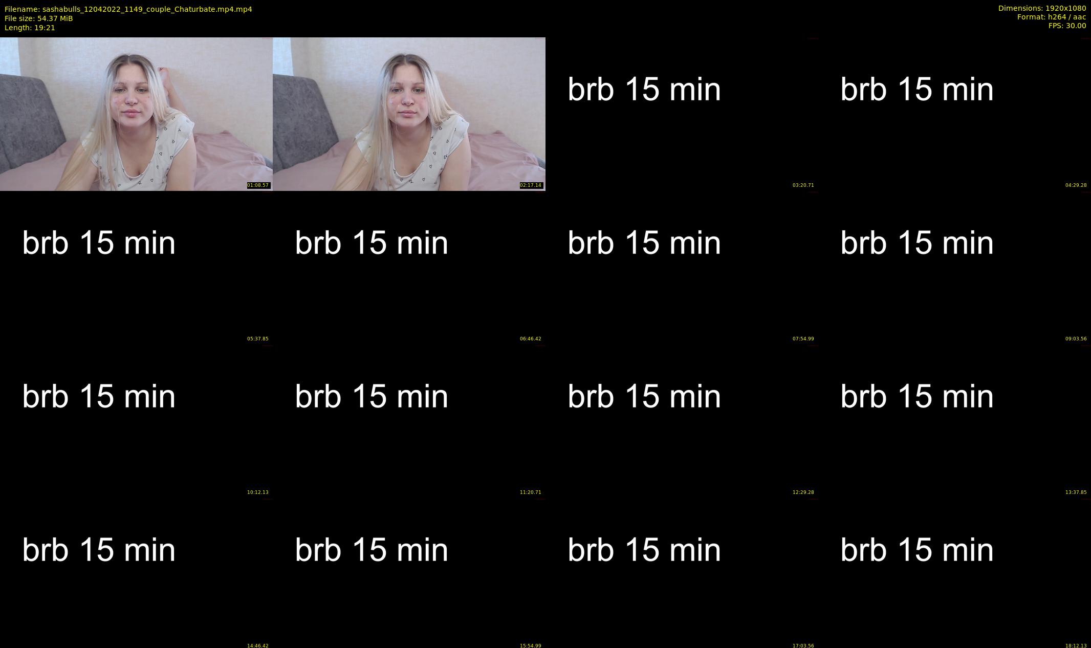 sashabulls — 20 minute Chaturbate couple cam show recording, 1080p, Apr 12, 2022
