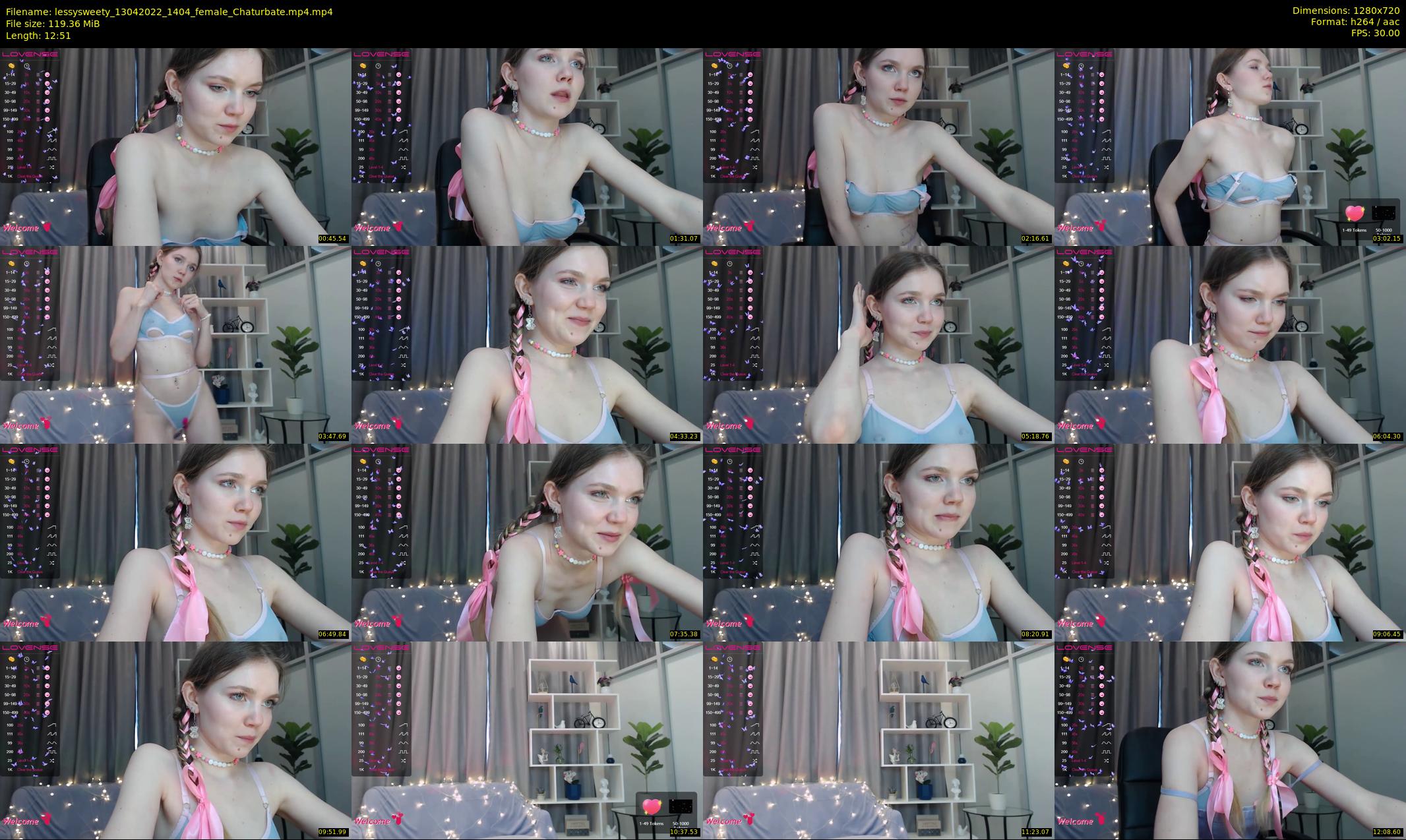 lessysweety — 13 minute Chaturbate female cam show recording, 720p, Apr 13, 2022