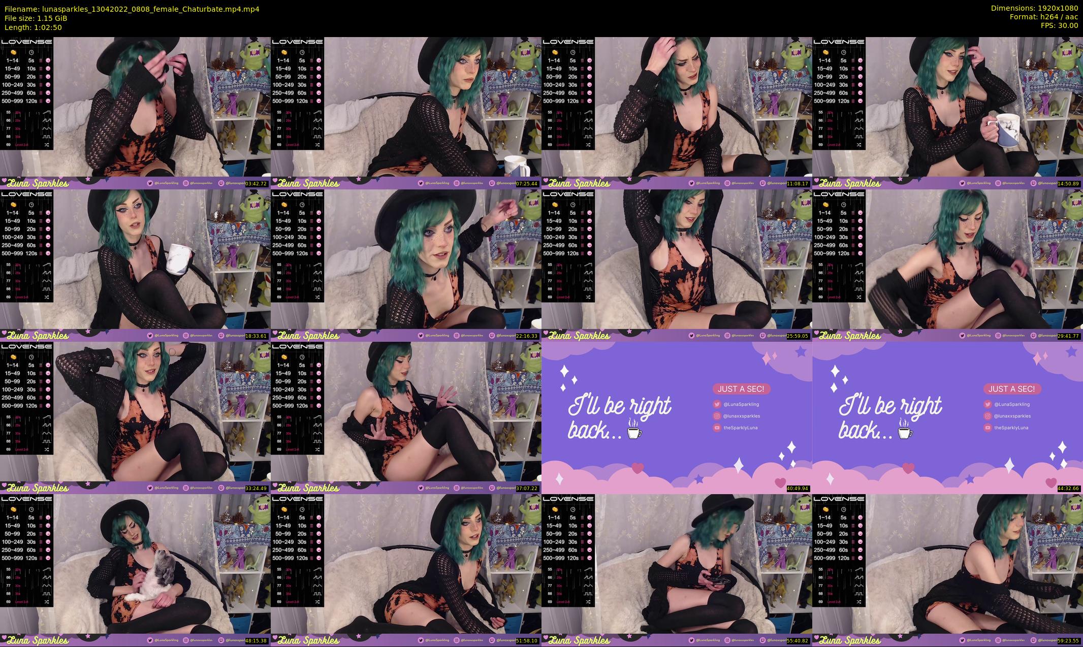 lunasparkles — 63 minute Chaturbate female cam show recording, 1080p, Apr 13, 2022