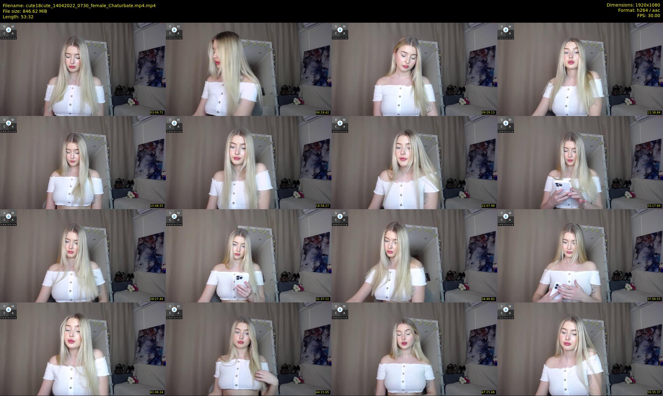 cute18cute — 54 minute Chaturbate female cam show recording, 1080p, Apr 14, 2022