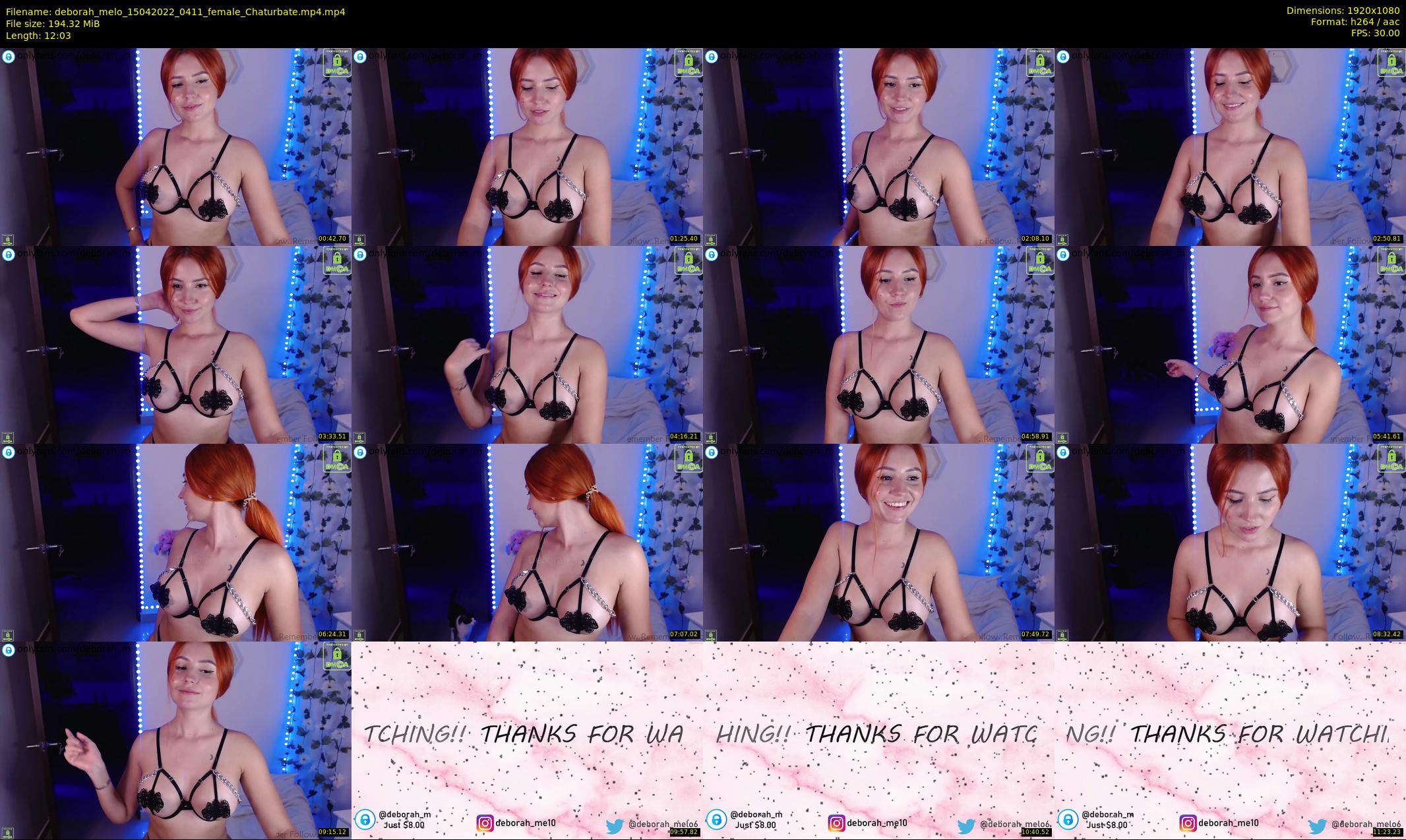 deborah_melo — 13 minute Chaturbate female cam show recording, 1080p, Apr 15, 2022