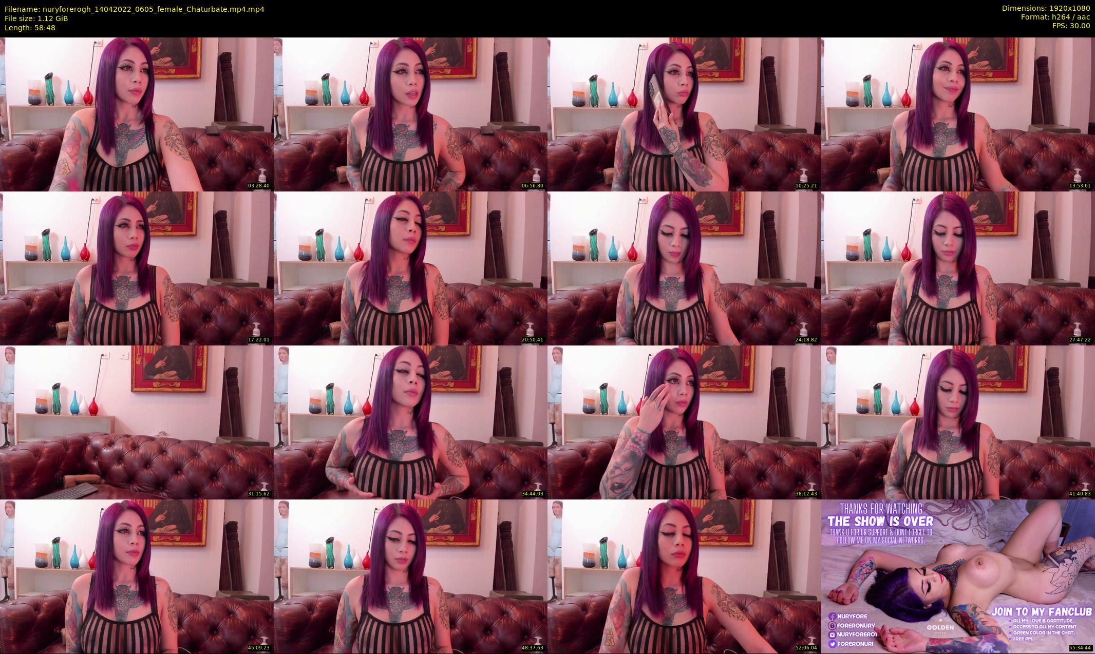 nuryforerogh — 59 minute Chaturbate female cam show recording, 1080p, Apr 14, 2022