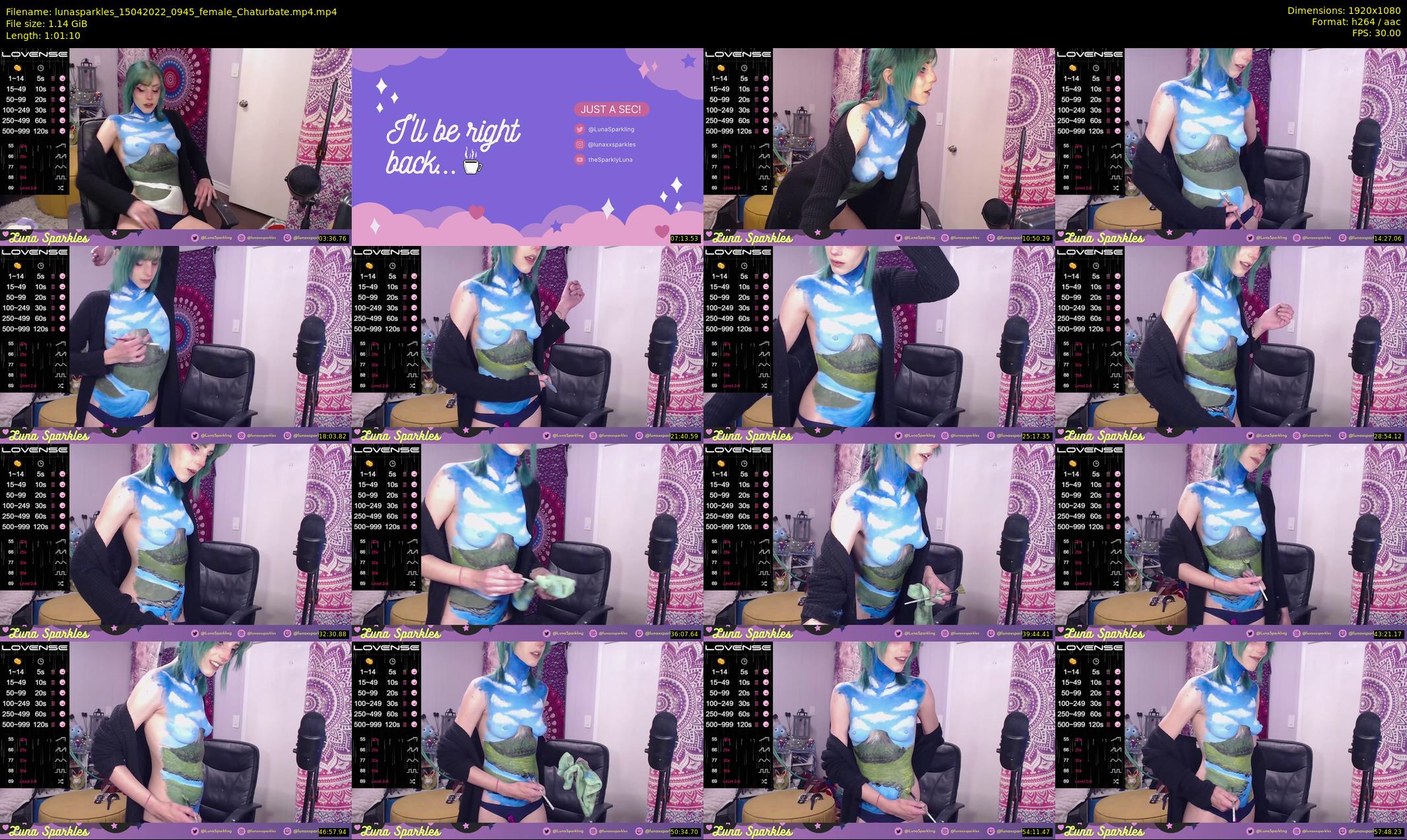 lunasparkles — 62 minute Chaturbate female cam show recording, 1080p, Apr 15, 2022