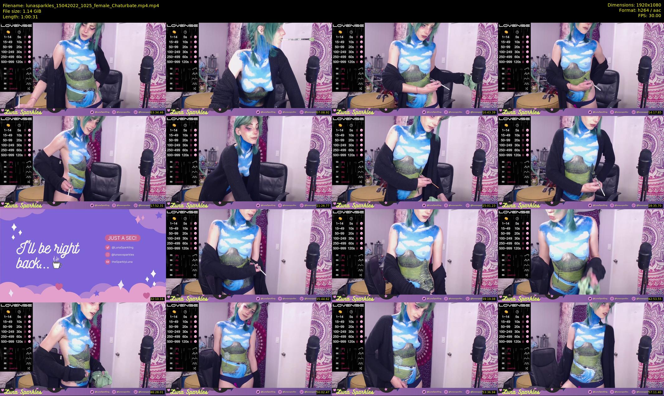 lunasparkles — 61 minute Chaturbate female cam show recording, 1080p, Apr 15, 2022