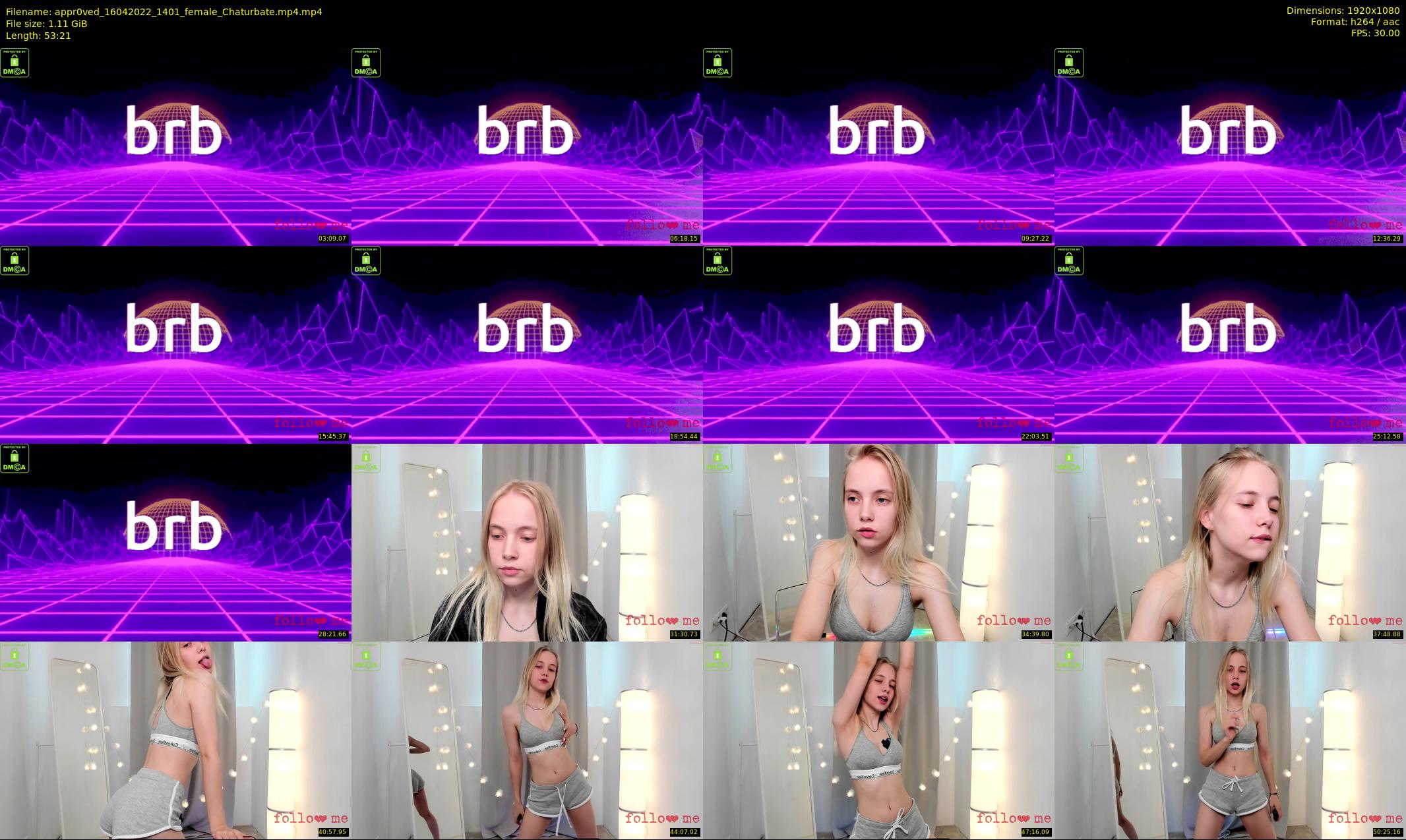 appr0ved — 54 minute Chaturbate female cam show recording, 1080p, Apr 16, 2022