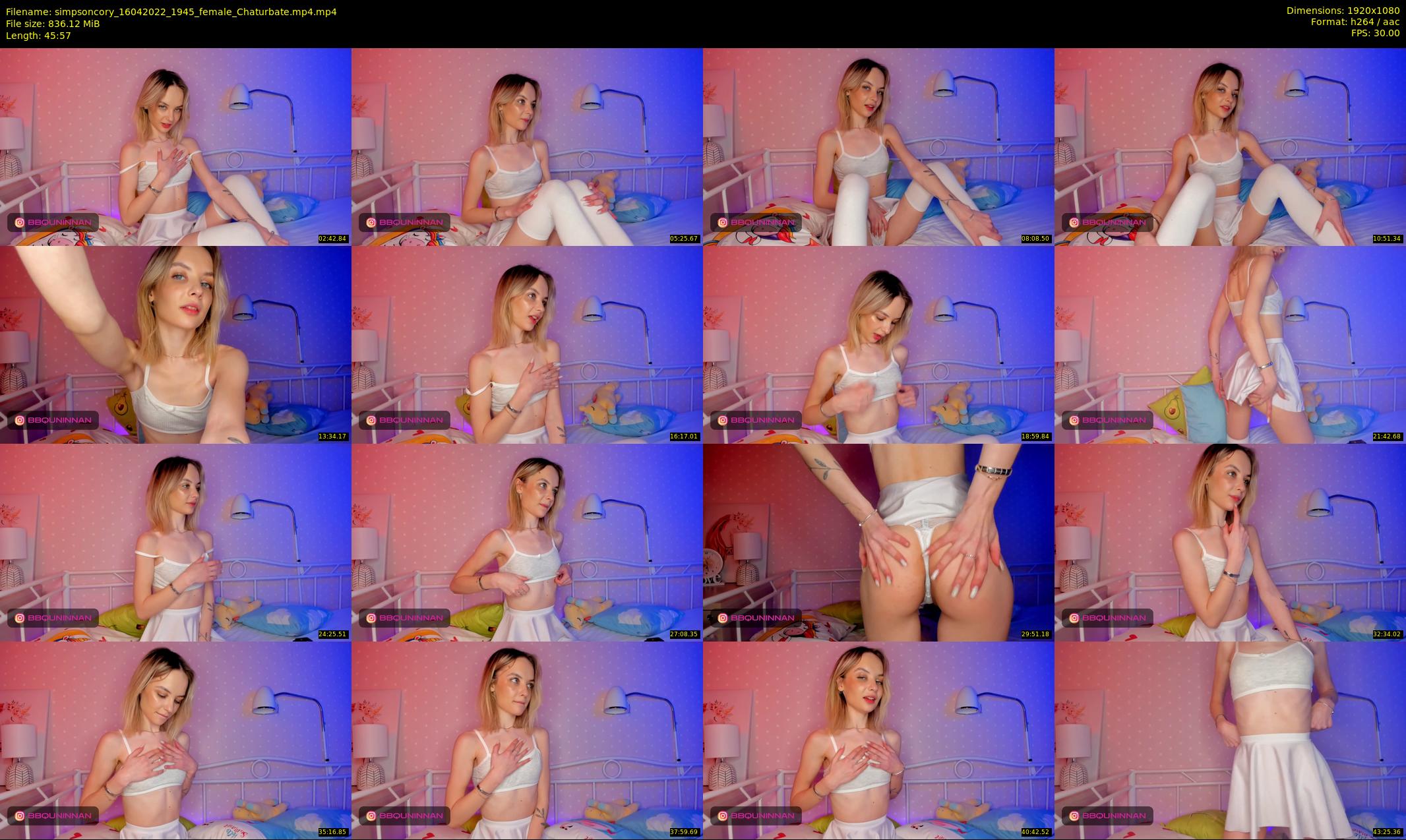 simpsoncory — 46 minute Chaturbate female cam show recording, 1080p, Apr 16, 2022