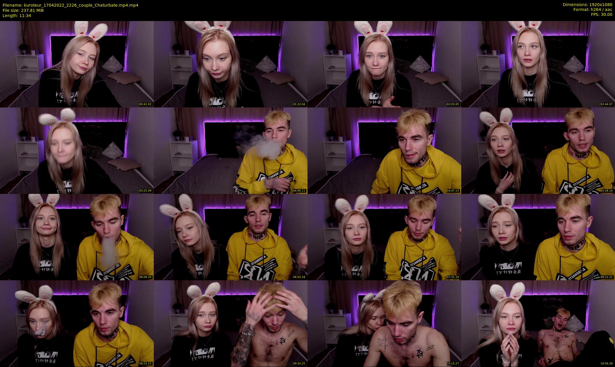 kuroteur — 12 minute Chaturbate couple cam show recording, 1080p, Apr 17, 2022