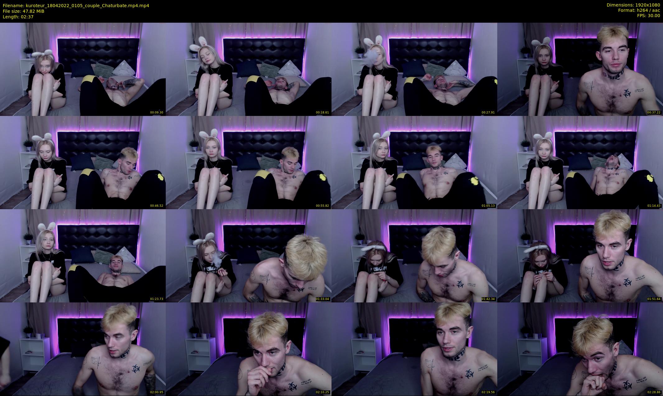 kuroteur — 3 minute Chaturbate couple cam show recording, 1080p, Apr 18, 2022