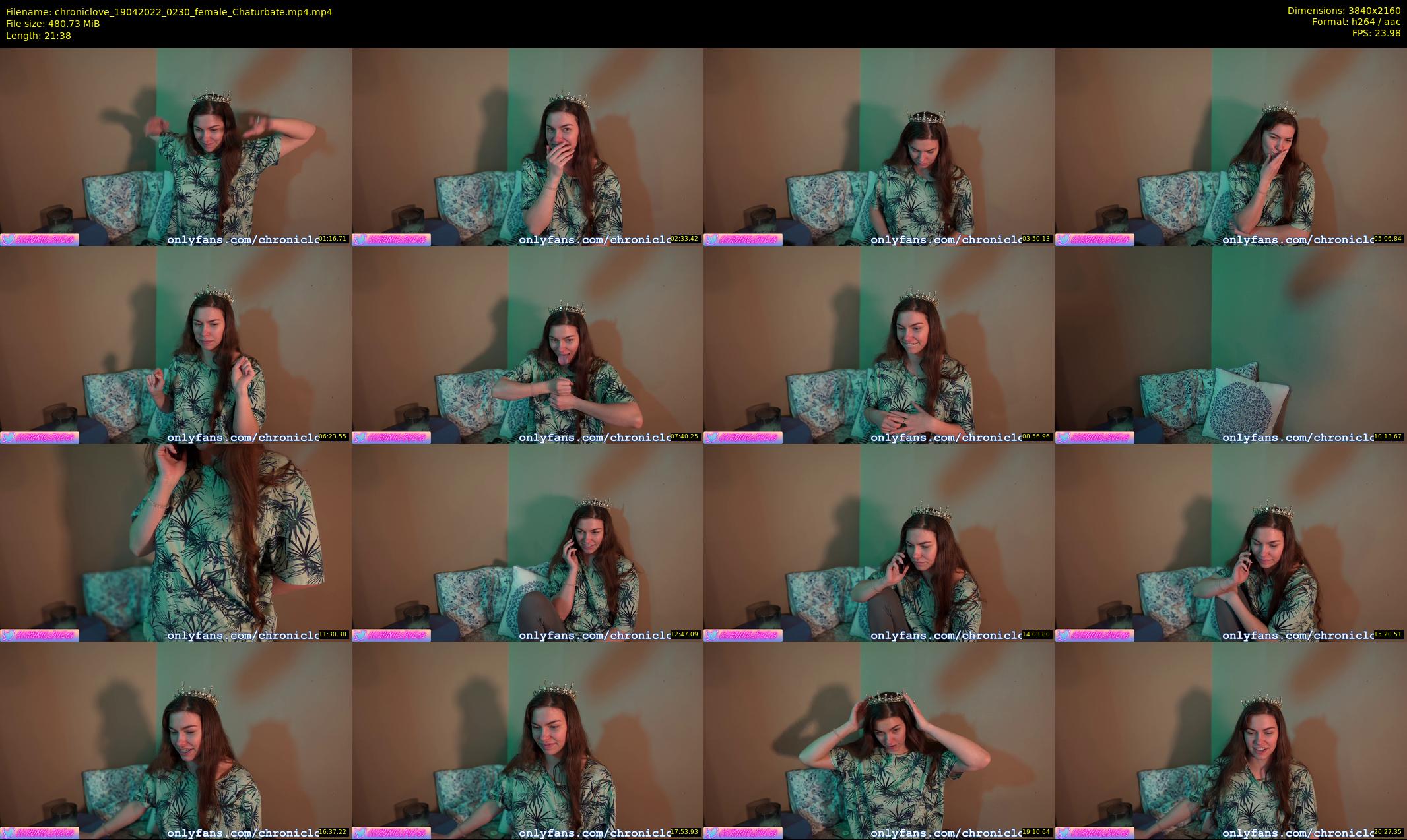 chroniclove — 22 minute Chaturbate female cam show recording, 4K, Apr 19, 2022