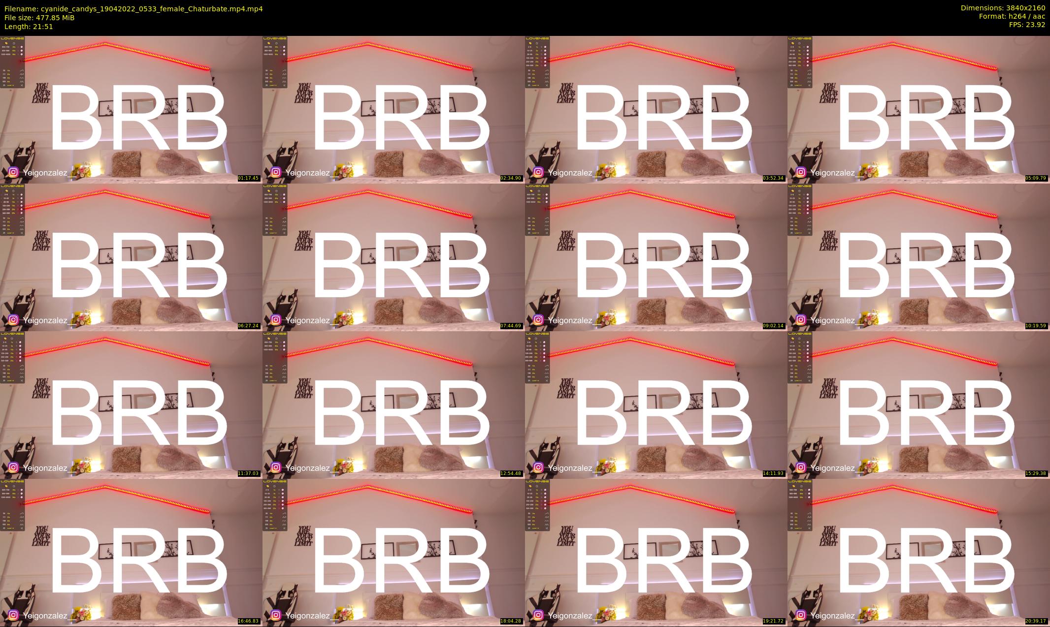 cyanide_candys — 22 minute Chaturbate female cam show recording, 4K, Apr 19, 2022