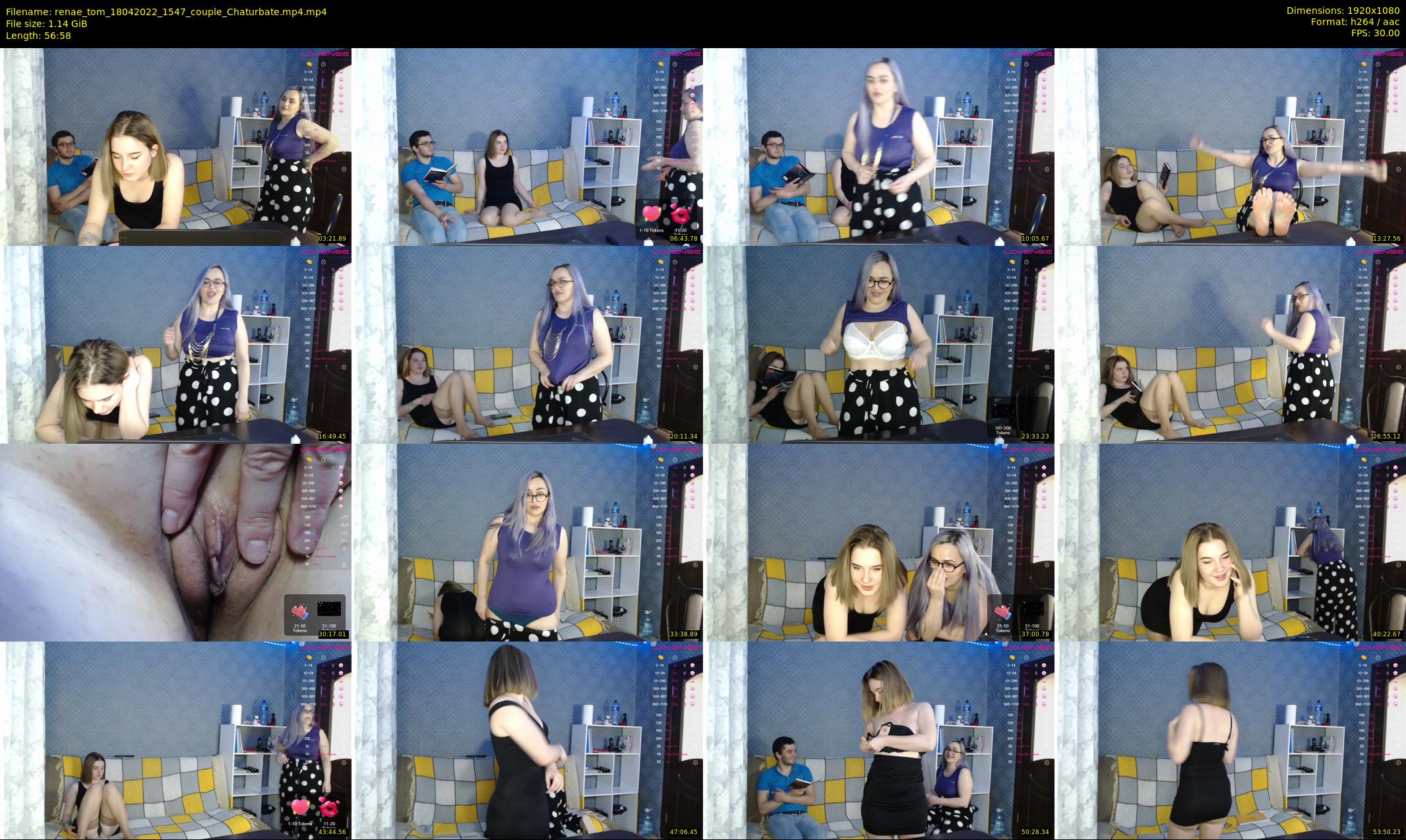 renae_tom — 57 minute Chaturbate couple cam show recording, 1080p, Apr 18, 2022