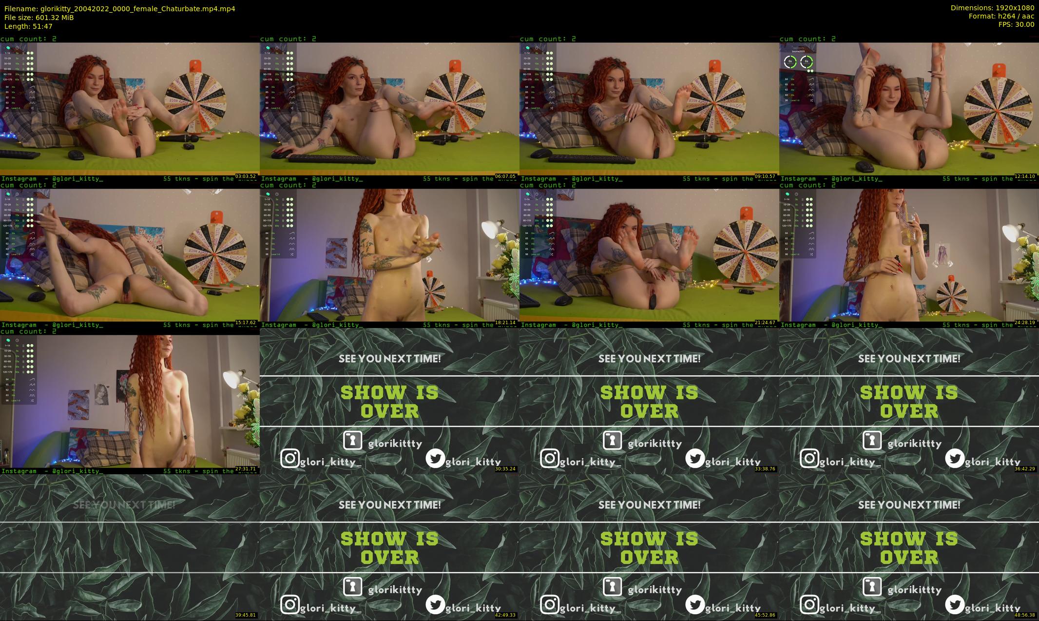 glorikitty — 52 minute Chaturbate female cam show recording, 1080p, Apr 20, 2022