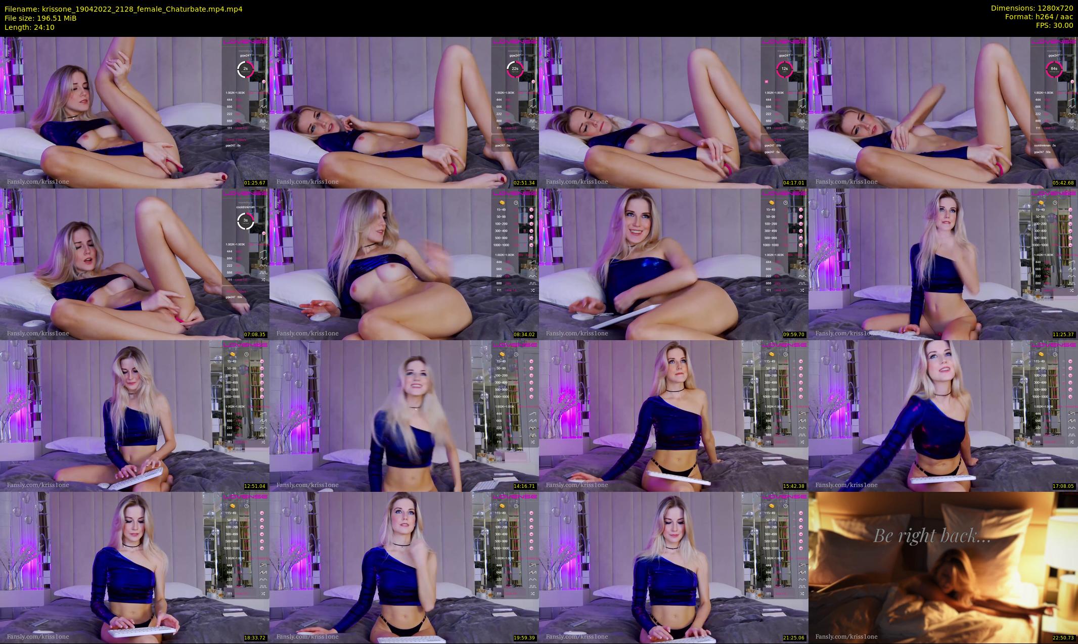 krissone — 25 minute Chaturbate female cam show recording, 720p, Apr 19, 2022