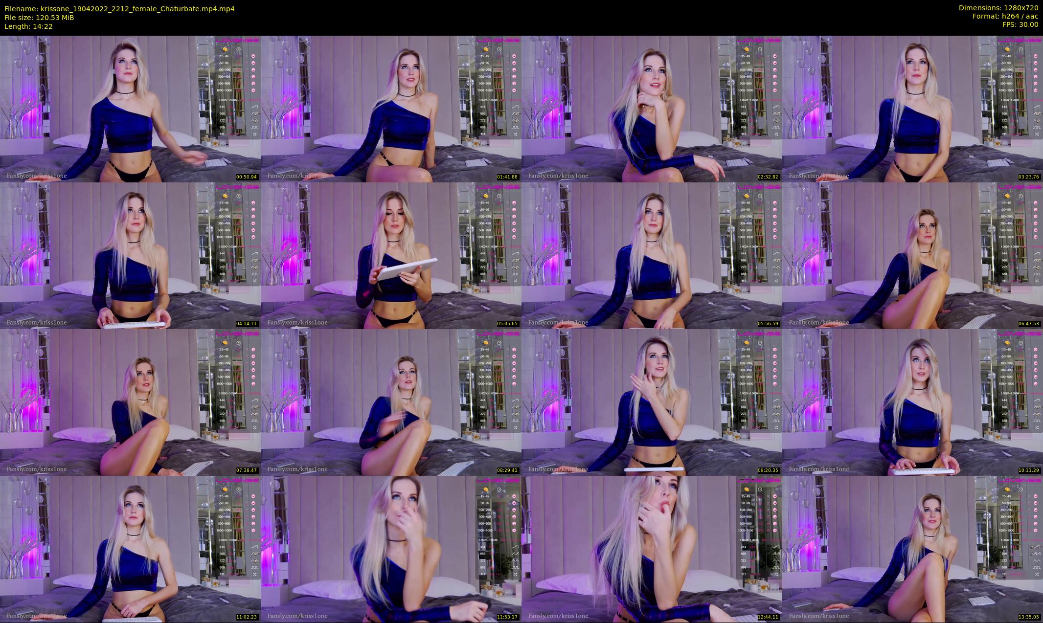 krissone — 15 minute Chaturbate female cam show recording, 720p, Apr 19, 2022