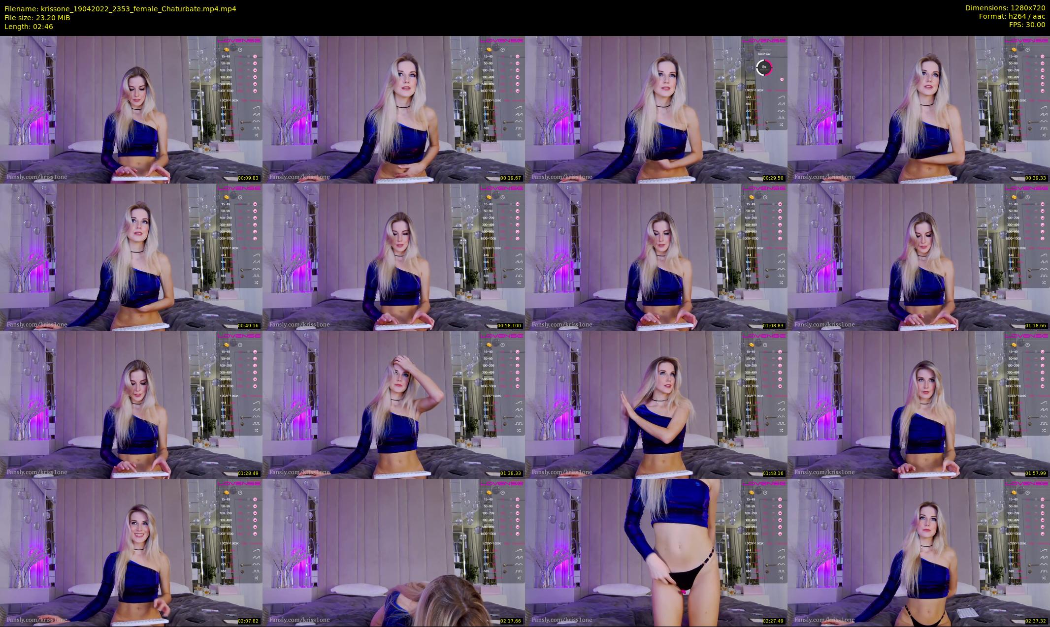 krissone — 3 minute Chaturbate female cam show recording, 720p, Apr 19, 2022