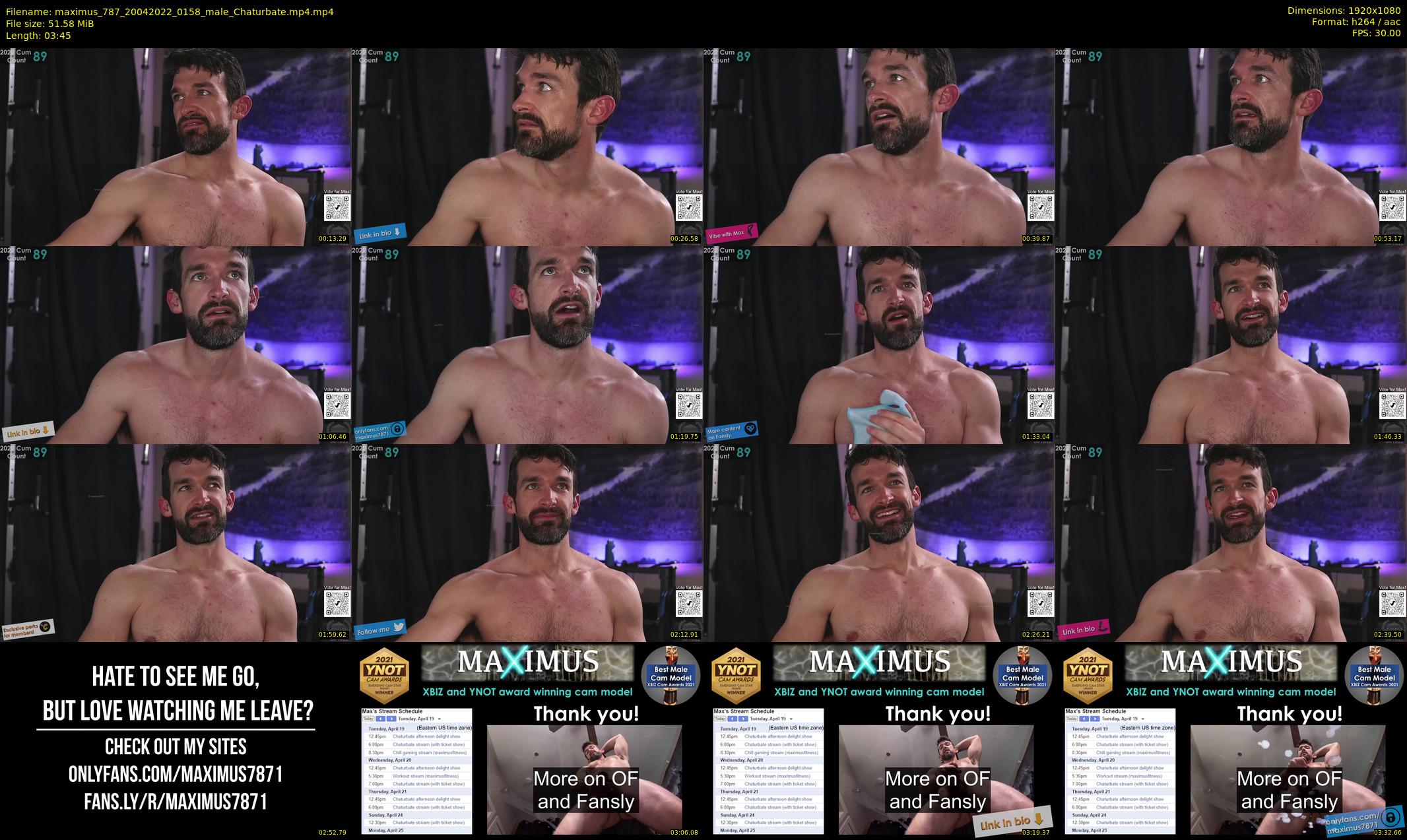 maximus_787 — 4 minute Chaturbate male cam show recording, 1080p, Apr 20, 2022