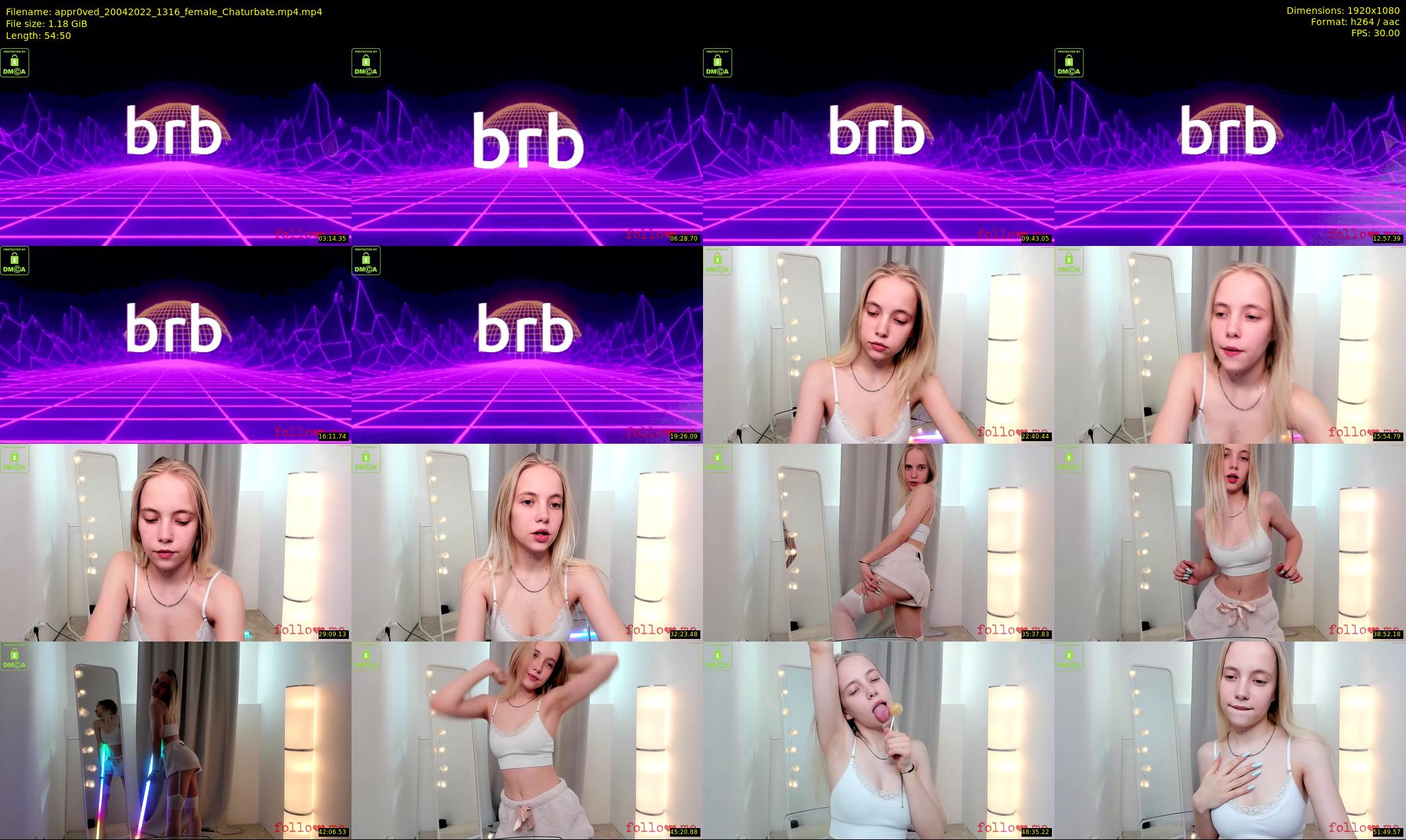 appr0ved — 55 minute Chaturbate female cam show recording, 1080p, Apr 20, 2022
