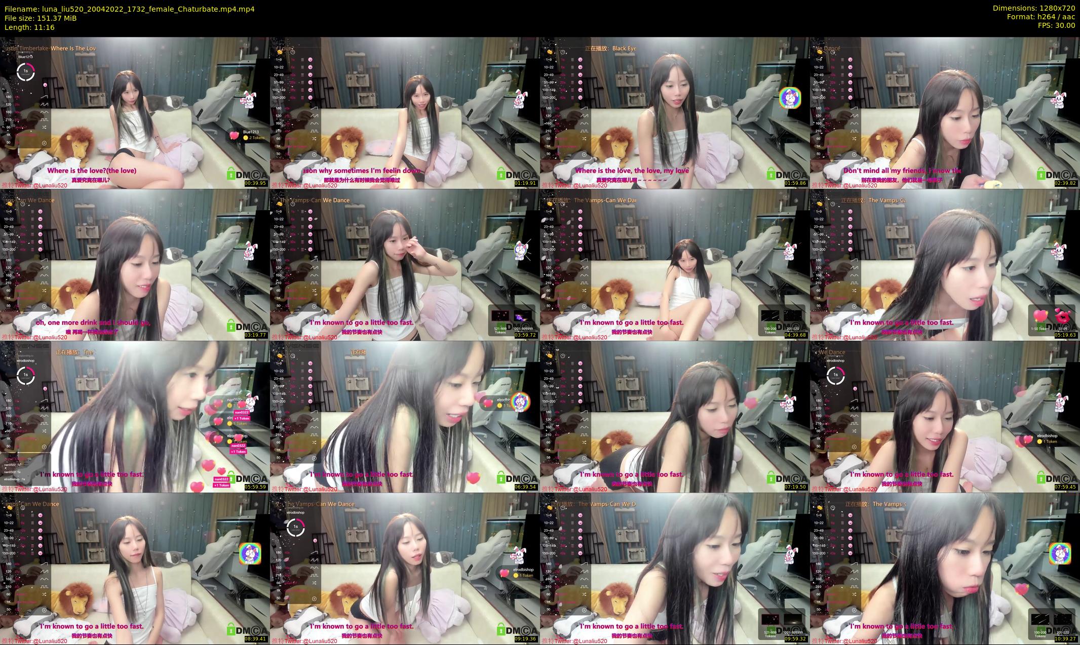luna_liu520 — 12 minute Chaturbate female cam show recording, 720p, Apr 20, 2022