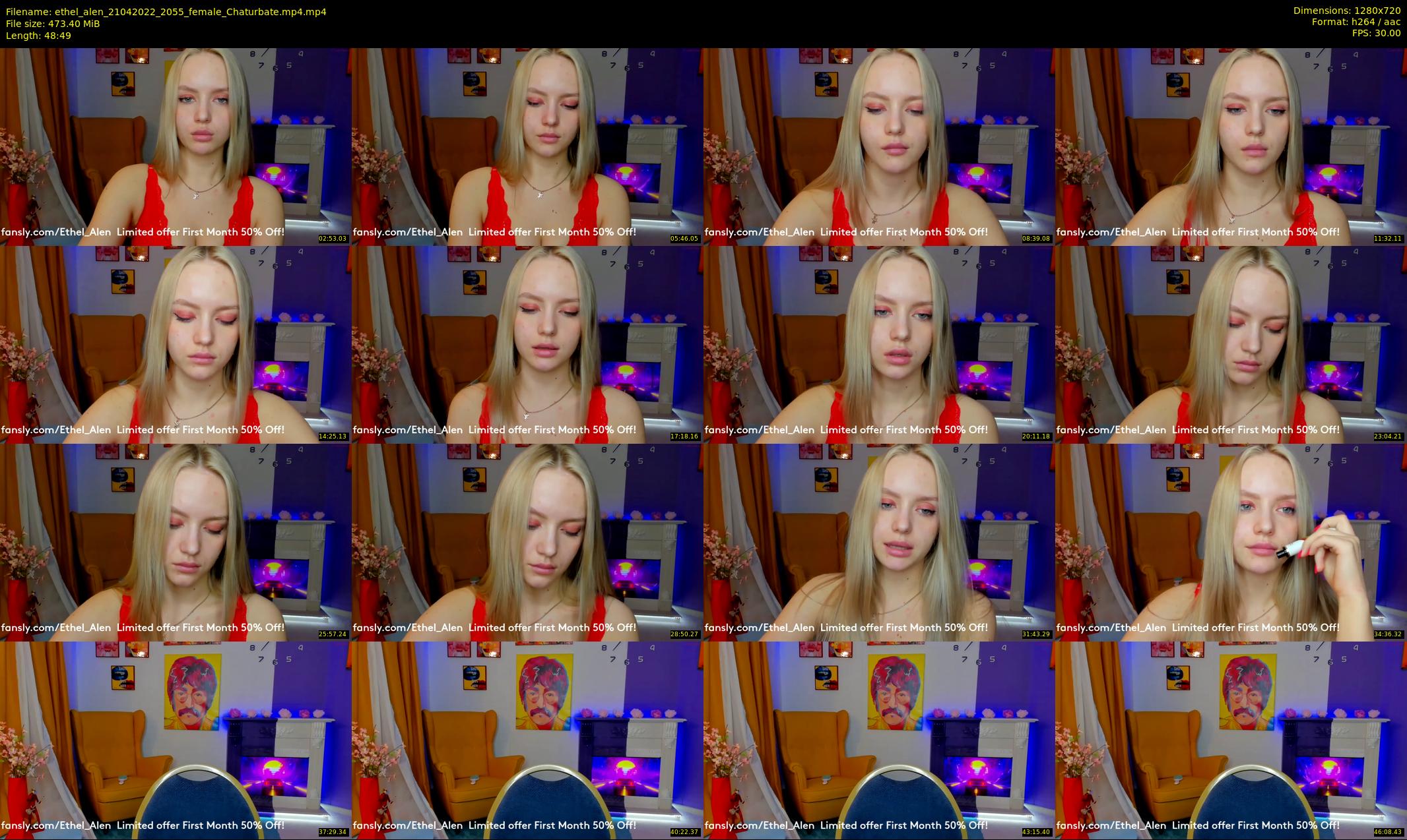 ethel_alen — 49 minute Chaturbate female cam show recording, 720p, Apr 21, 2022