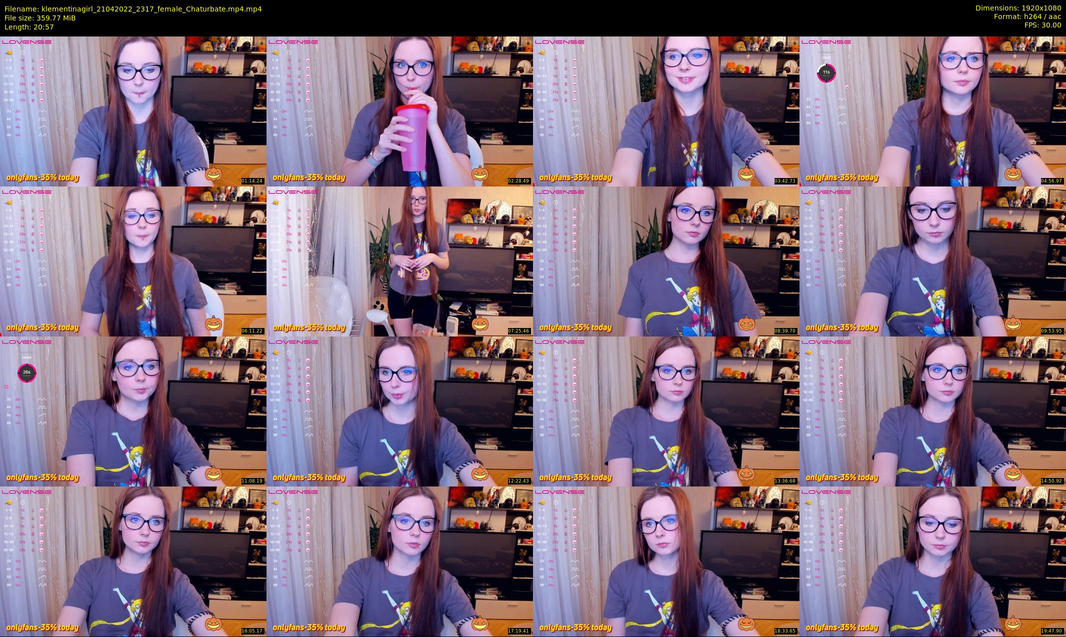 klementinagirl — 21 minute Chaturbate female cam show recording, 1080p, Apr 21, 2022