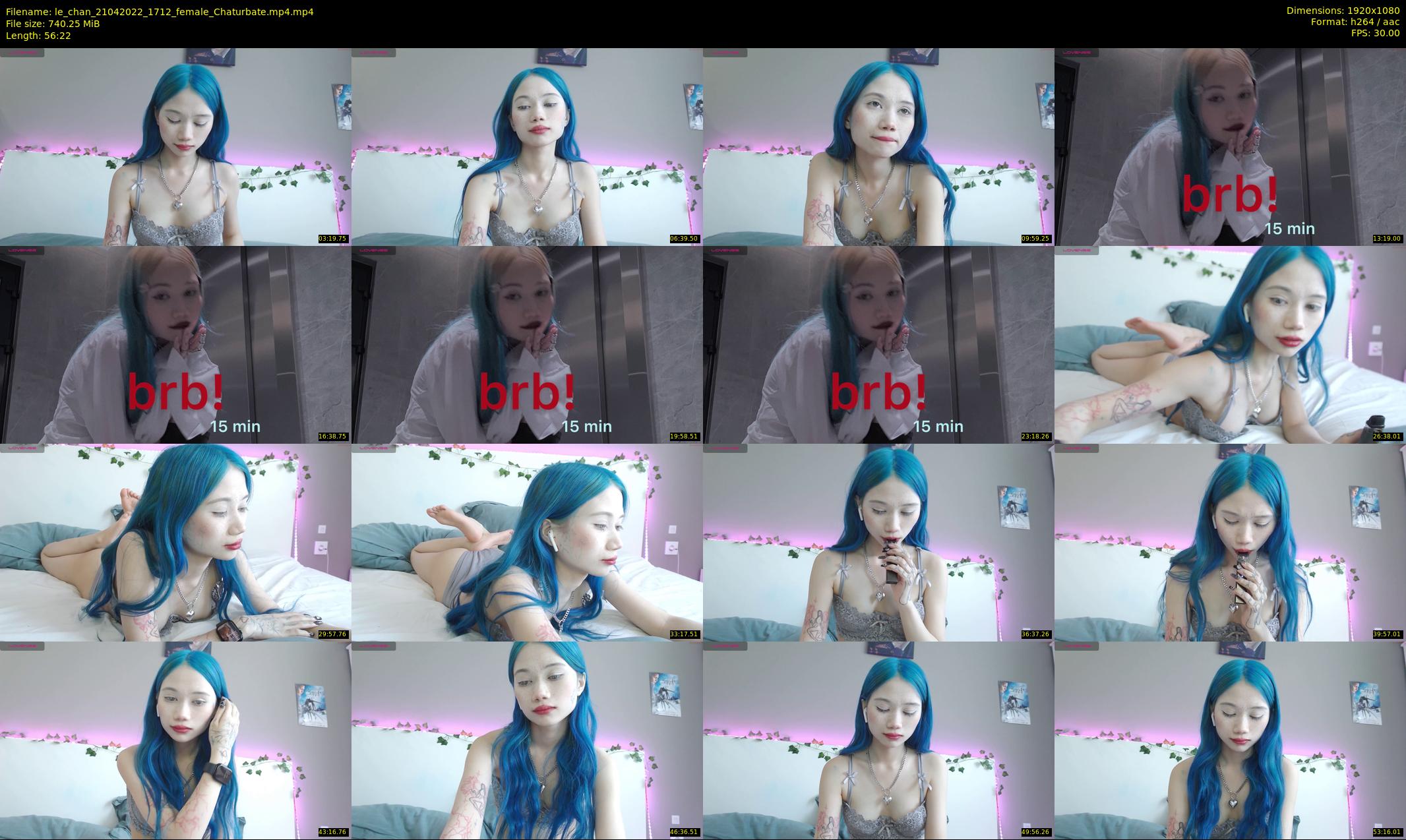 le_chan — 57 minute Chaturbate female cam show recording, 1080p, Apr 21, 2022