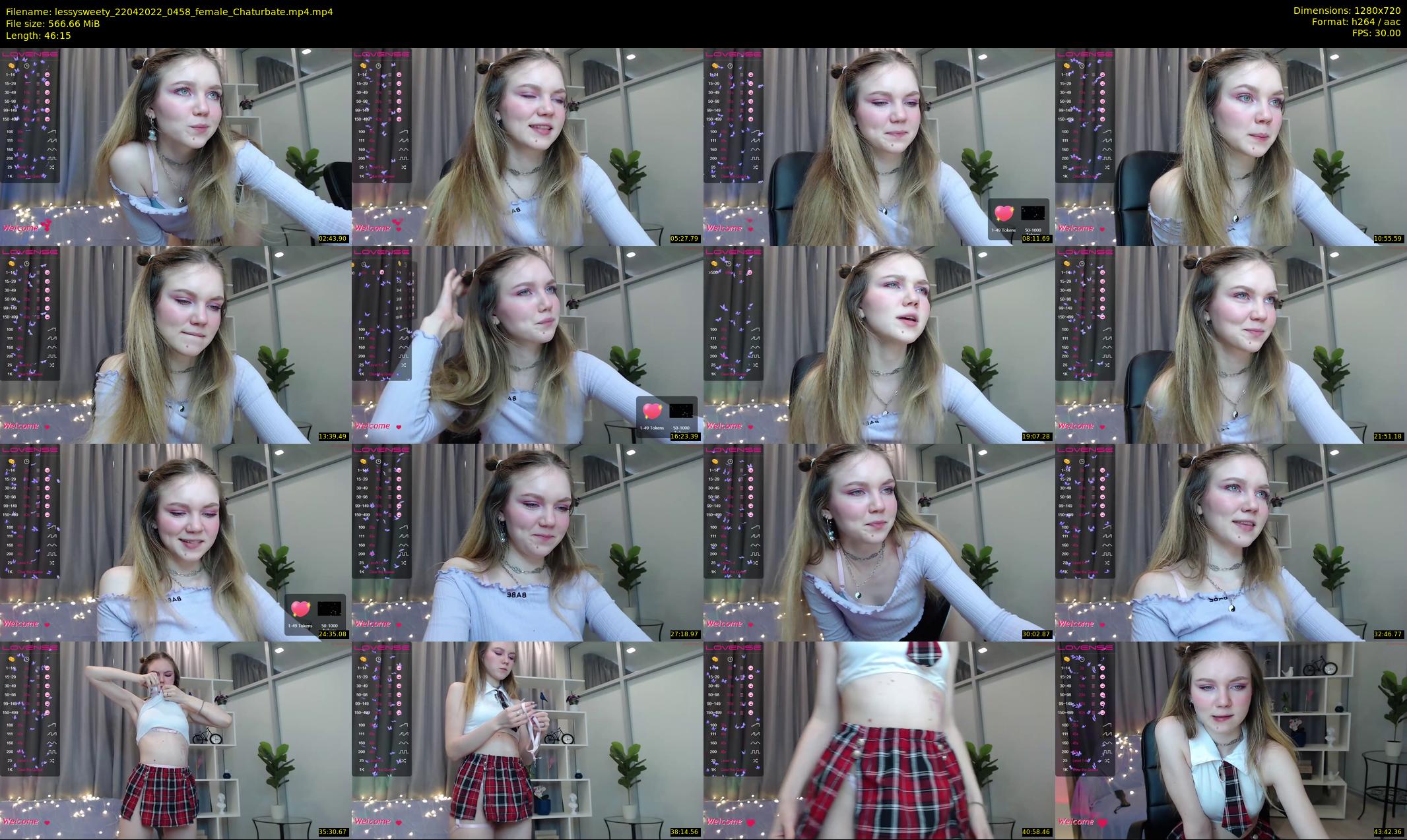 lessysweety — 47 minute Chaturbate female cam show recording, 720p, Apr 22, 2022