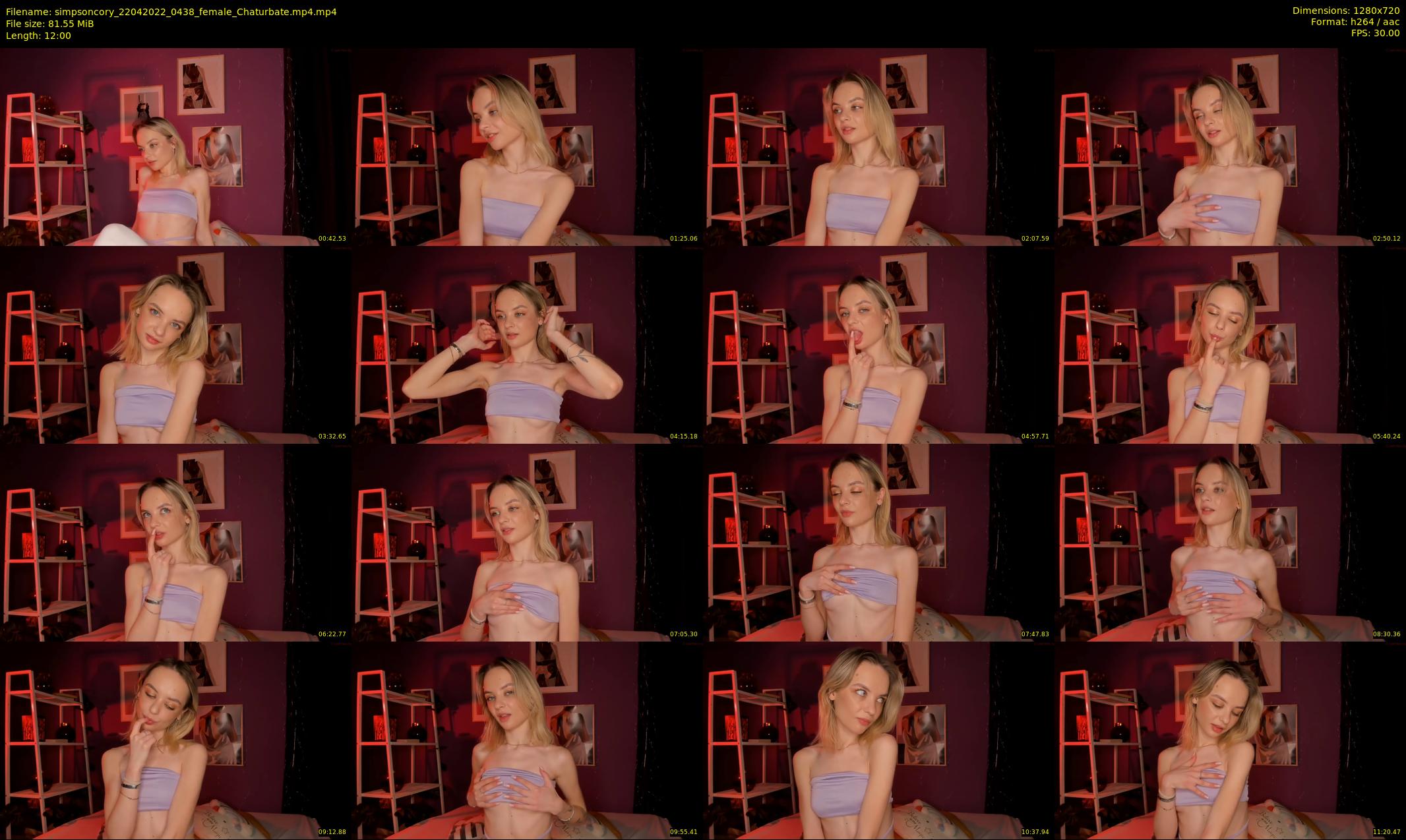 simpsoncory — 12 minute Chaturbate female cam show recording, 720p, Apr 22, 2022