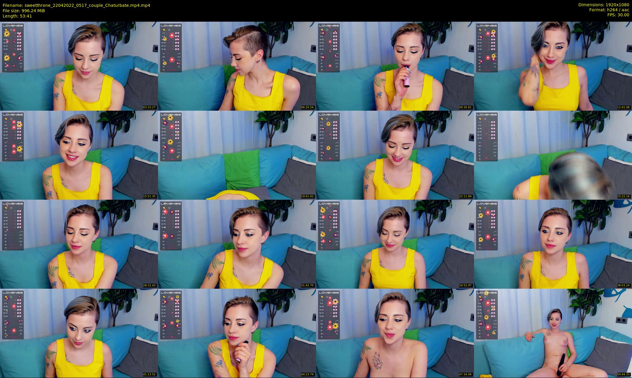 sweetthrone — 54 minute Chaturbate couple cam show recording, 1080p, Apr 22, 2022